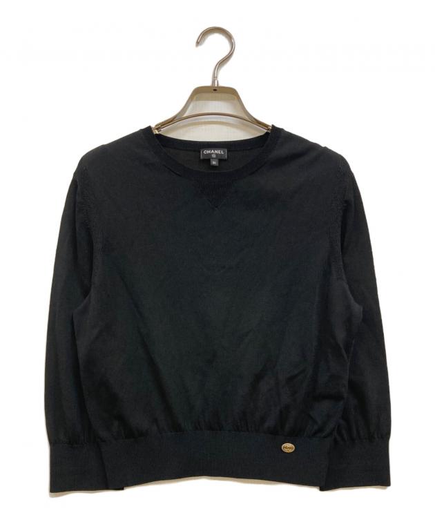 中古・古着通販】CHANEL (シャネル) ココボタンニット ブラック サイズ
