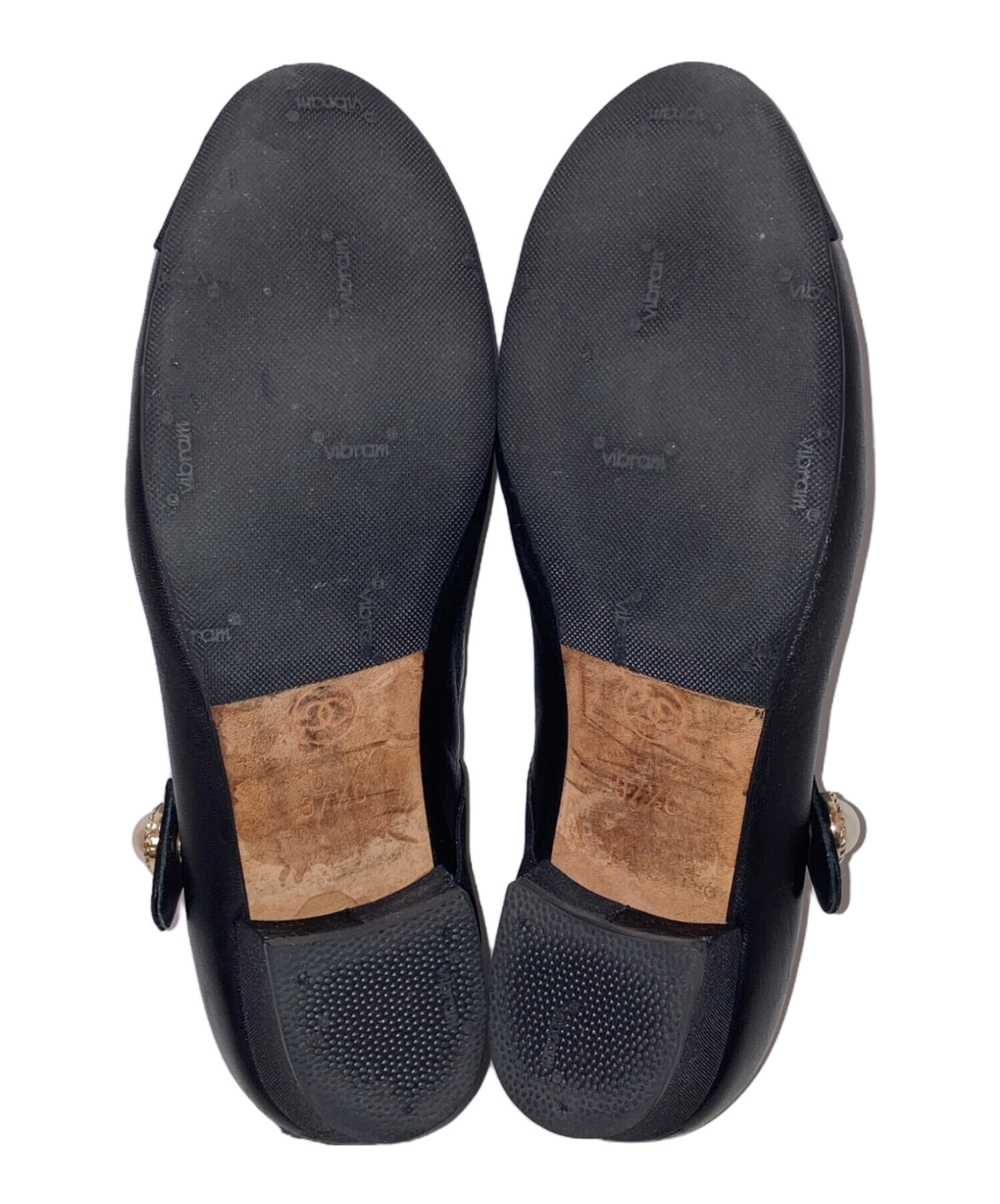 uu　CHANEL スエード ヒール　パンプス　ブラック　サイズ37 正規 中古・古着通販】CHANEL (シャネル) バレリーナ パールビジュー