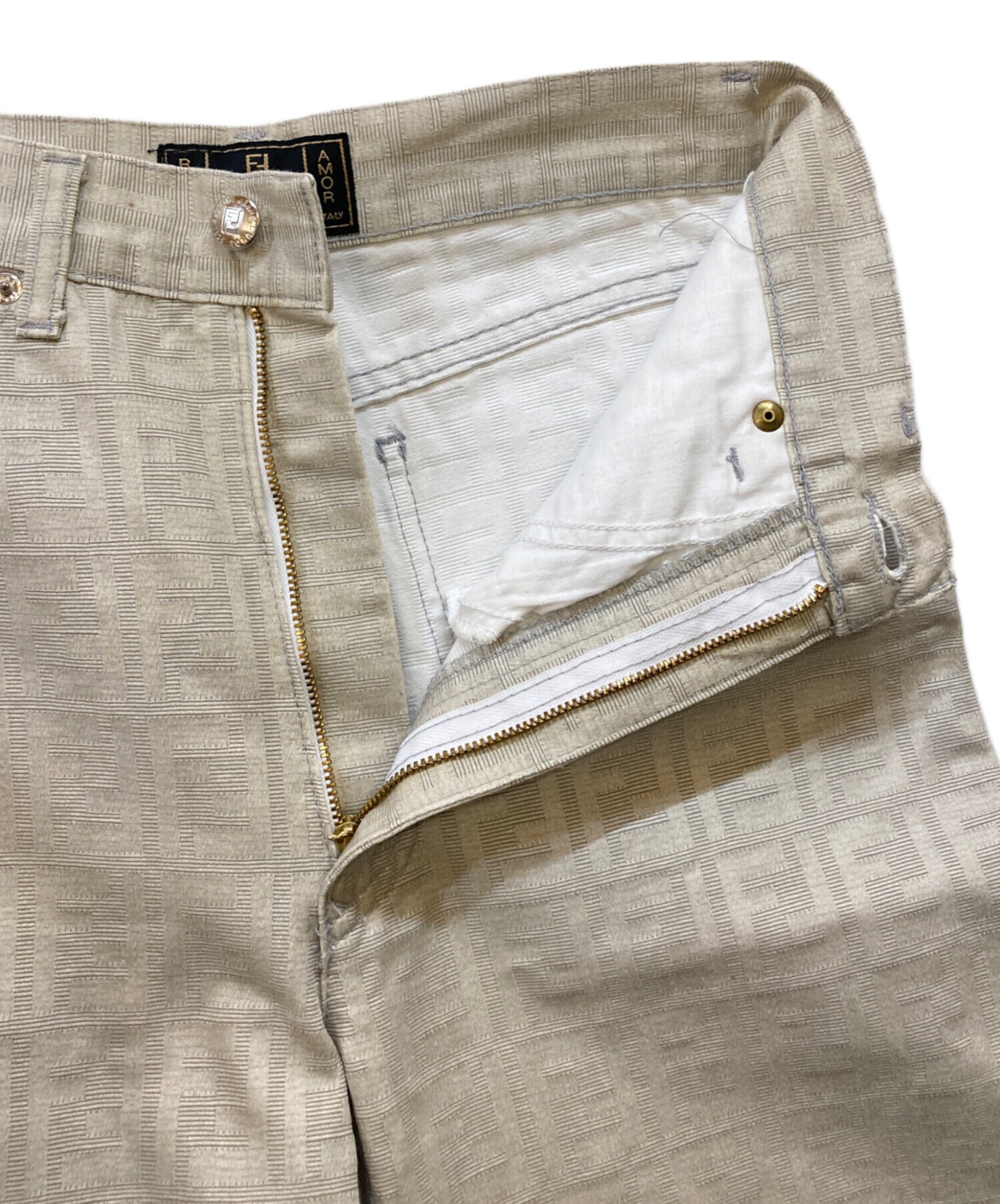 中古・古着通販】FENDI (フェンディ) ズッカ総柄パンツ ベージュ