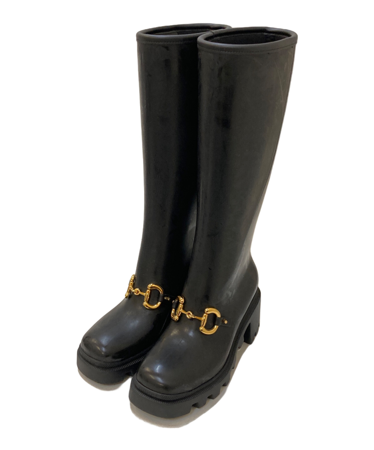 中古・古着通販】GUCCI (グッチ) ホースビットラバーレインブーツ