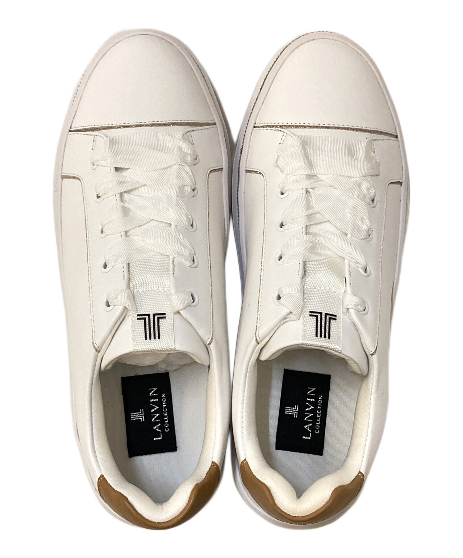 ランバン スニーカー美品 一度着用 シルバー リボン 中古・古着通販】LANVIN COLLECTION (ランバンコレクション) ライン