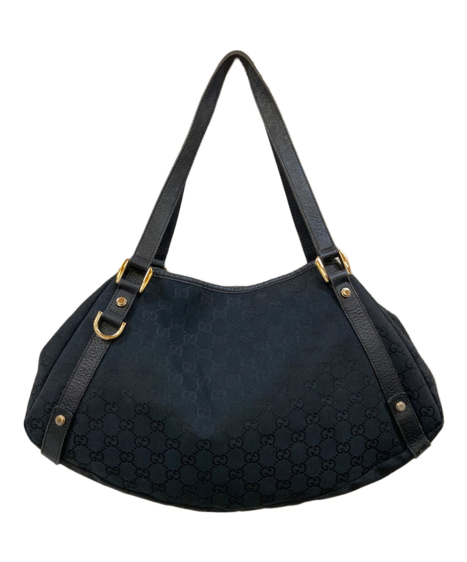 値下げGUCCI ABBEYレザーハンドバッグ 中古・古着通販】GUCCI (グッチ) アビー GGキャンバス レザー切替