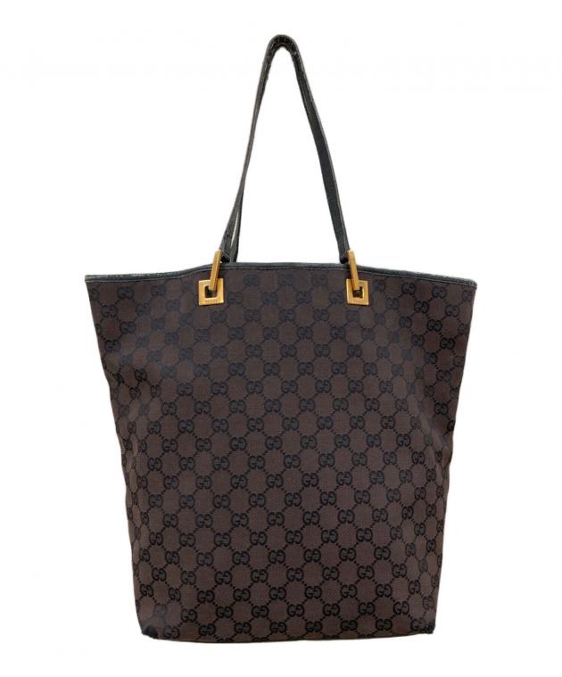 中古・古着通販】GUCCI (グッチ) GGキャンバス トートバッグ ブラウン