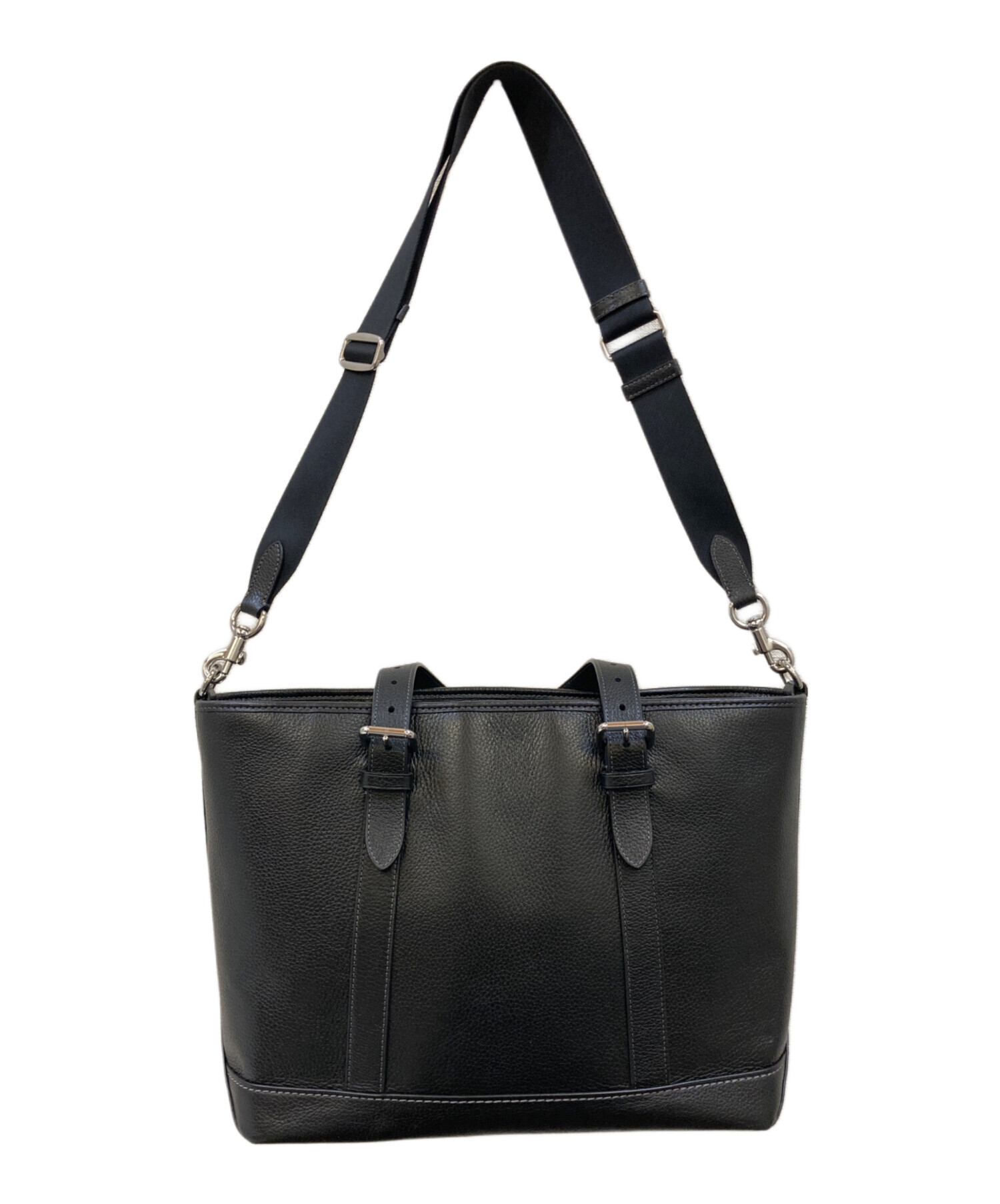COACH メンズ トートバッグ ブラック レザー 2WAY 中古・古着通販】COACH (コーチ) ワーナー 2WAYレザートートバッグ