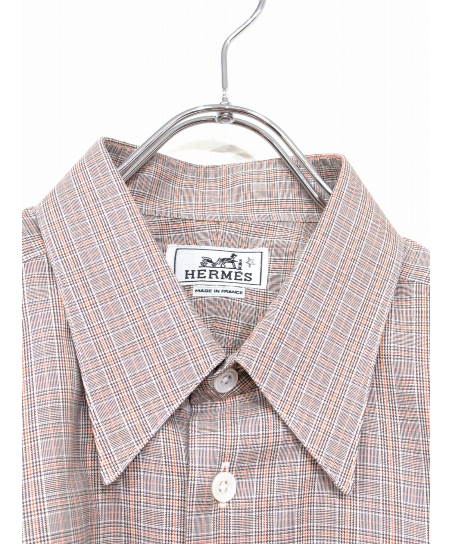中古・古着通販】HERMES (エルメス) セリエボタンチェックシャツ