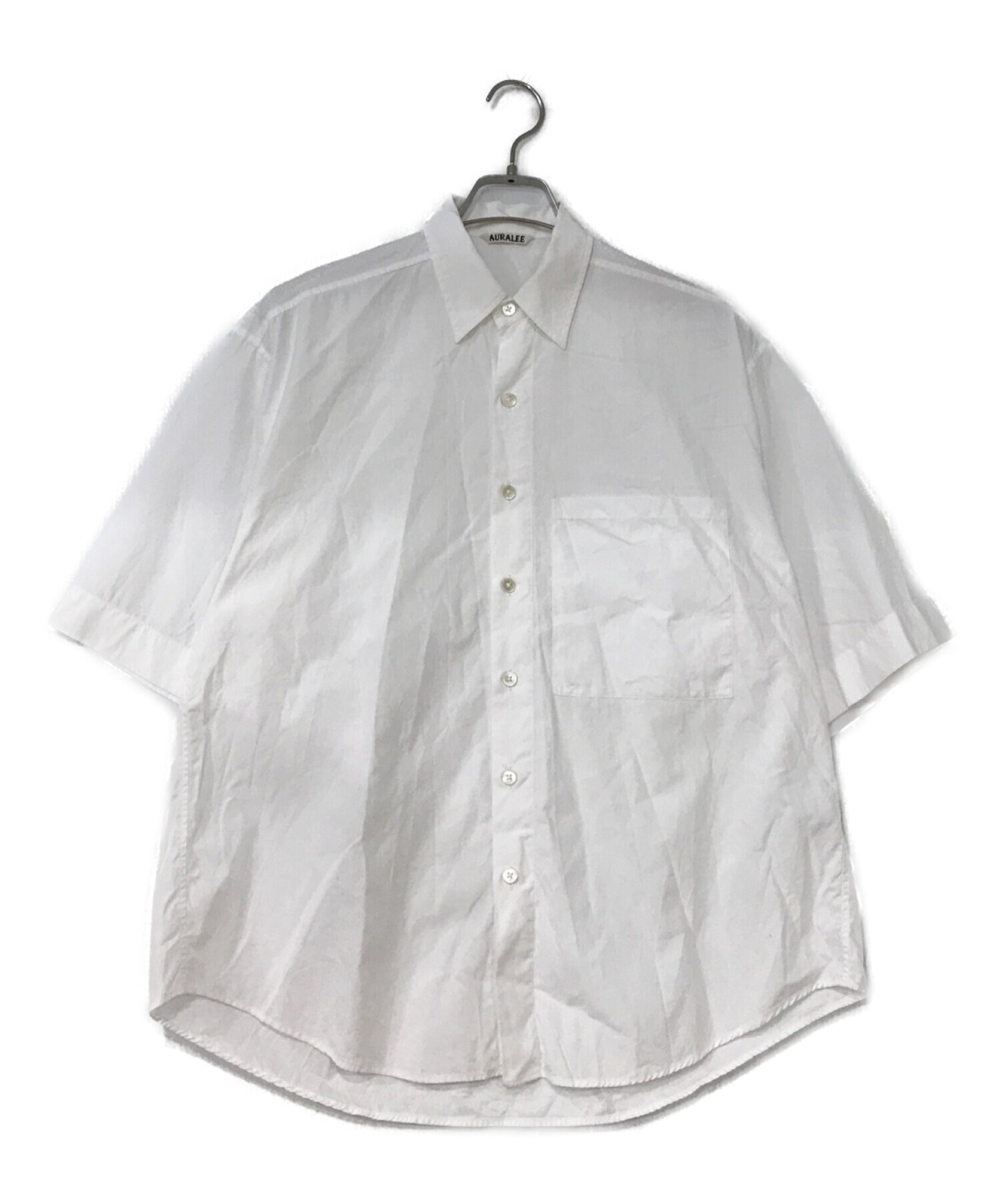 【中古】オーラリー AURALEE 23SS WASHED FINX TWILL BIG HALF SLEEVED SHIRT 半袖 シャツ 5 白 ホワイト 中古・古着通販】AURALEE (オーラリー) WASHED FINX TWILL HALF