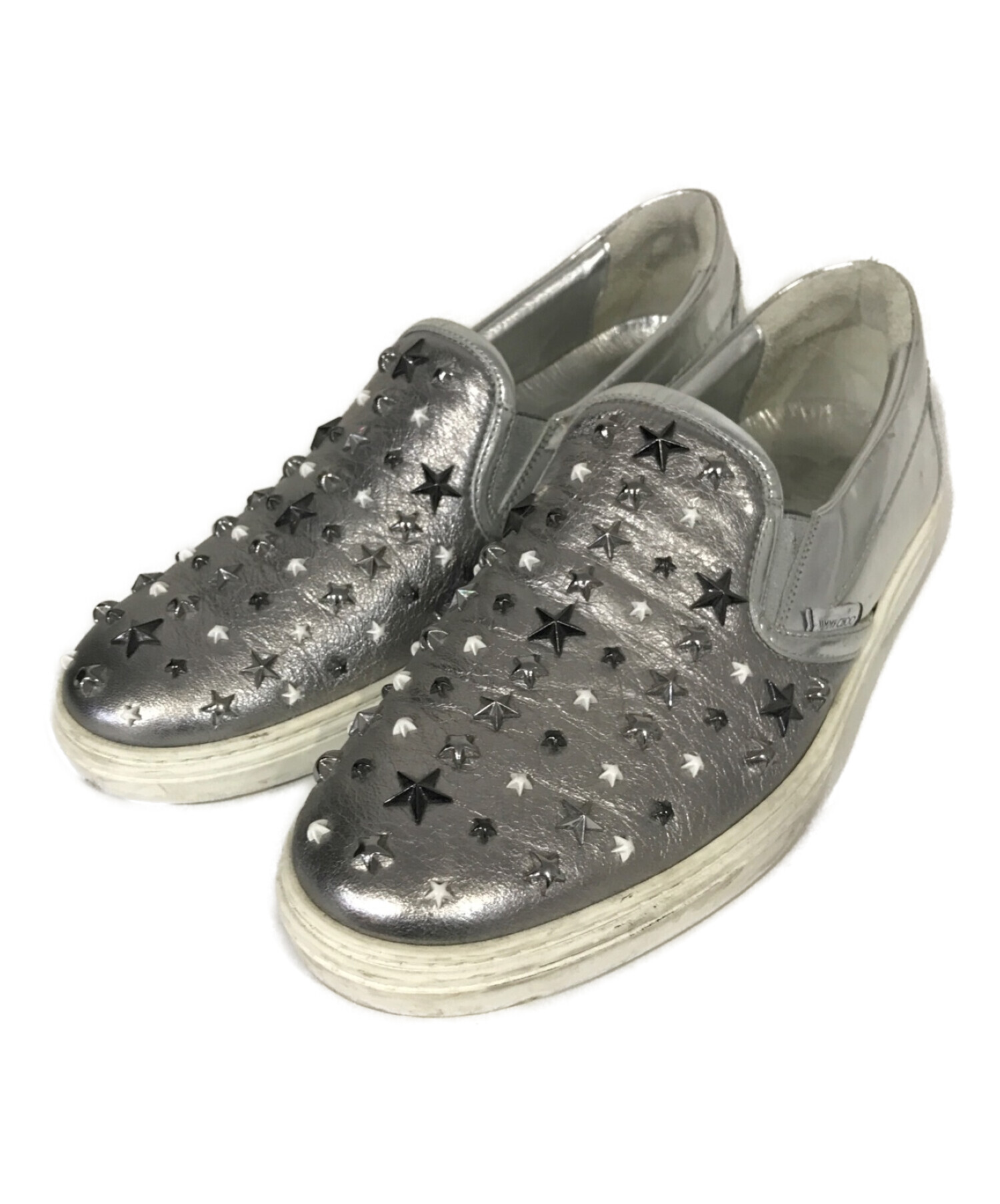 中古・古着通販】JIMMY CHOO (ジミーチュウ) スリッポン シルバー 