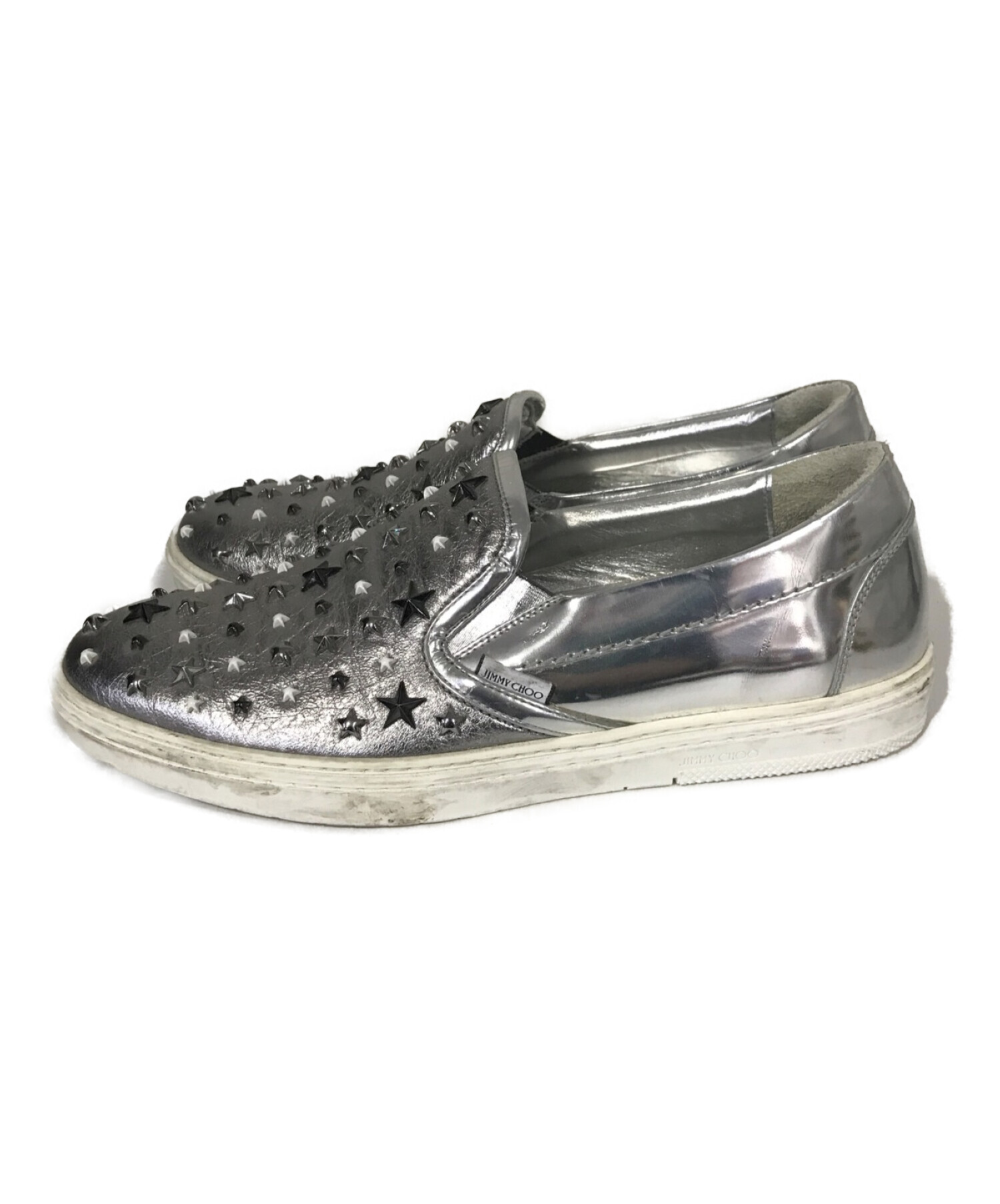 中古・古着通販】JIMMY CHOO (ジミーチュウ) スリッポン シルバー 