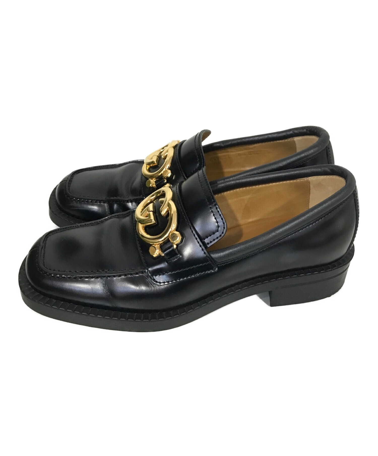 中古・古着通販】GUCCI (グッチ) LOAFERS インターロッキング G レザー
