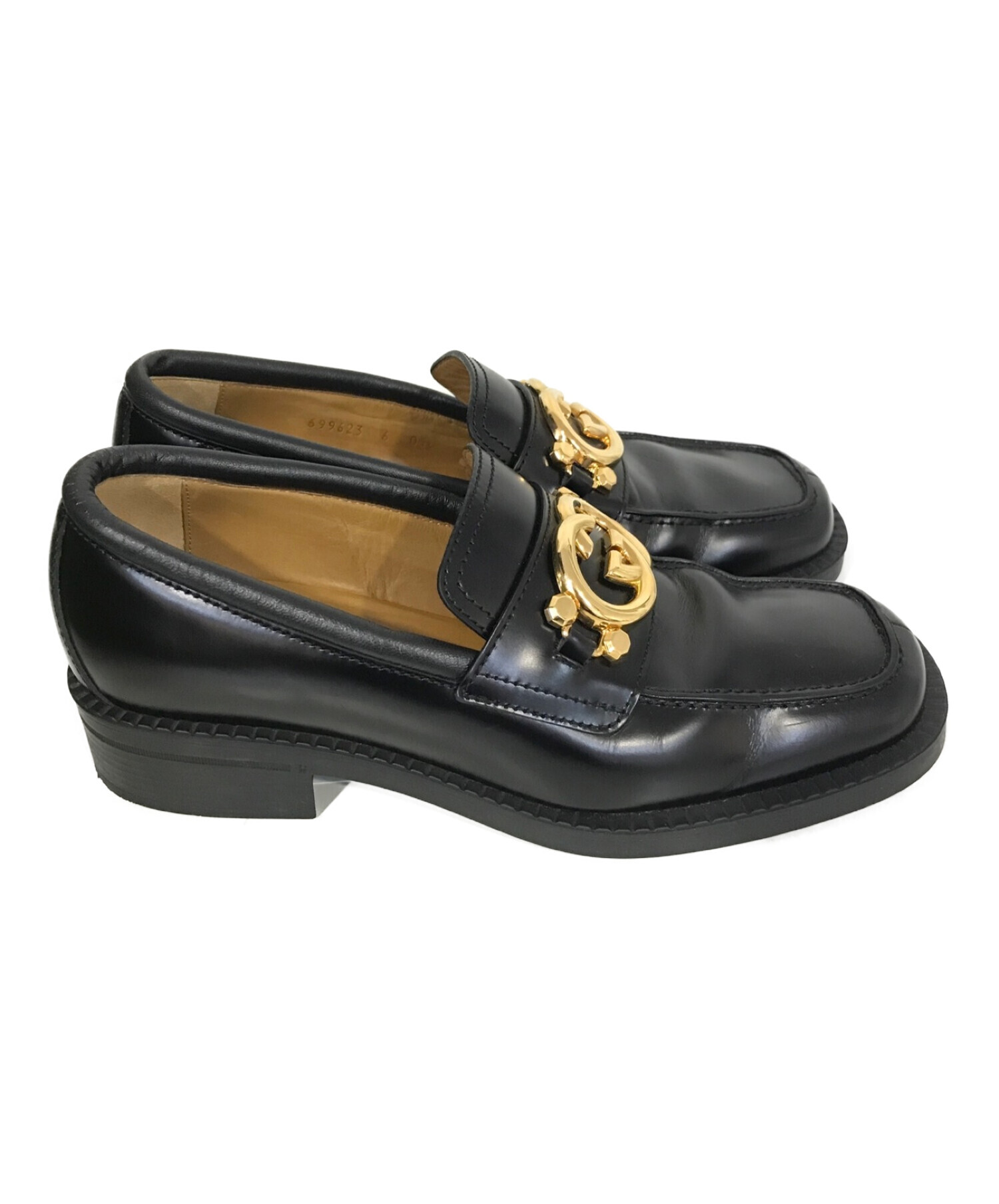 中古・古着通販】GUCCI (グッチ) LOAFERS インターロッキング G レザー 