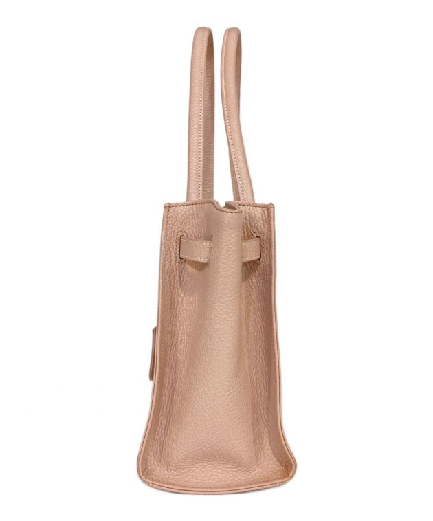 傳濱野 ミーティア ハンドバッグ ピンク ベージュ 中古・古着通販】傳濱野 (デンハマノ) ミーティアハンドバッグ ピンク