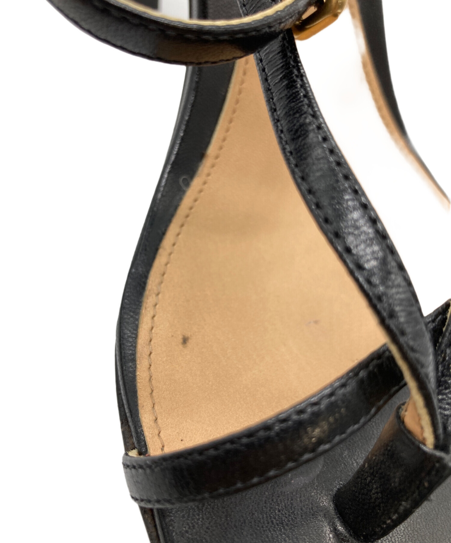 BOTTEGA VENETA ブラック ストラップ サンダル 中古・古着通販】BOTTEGA VENETA (ボッテガベネタ) ストレッチ