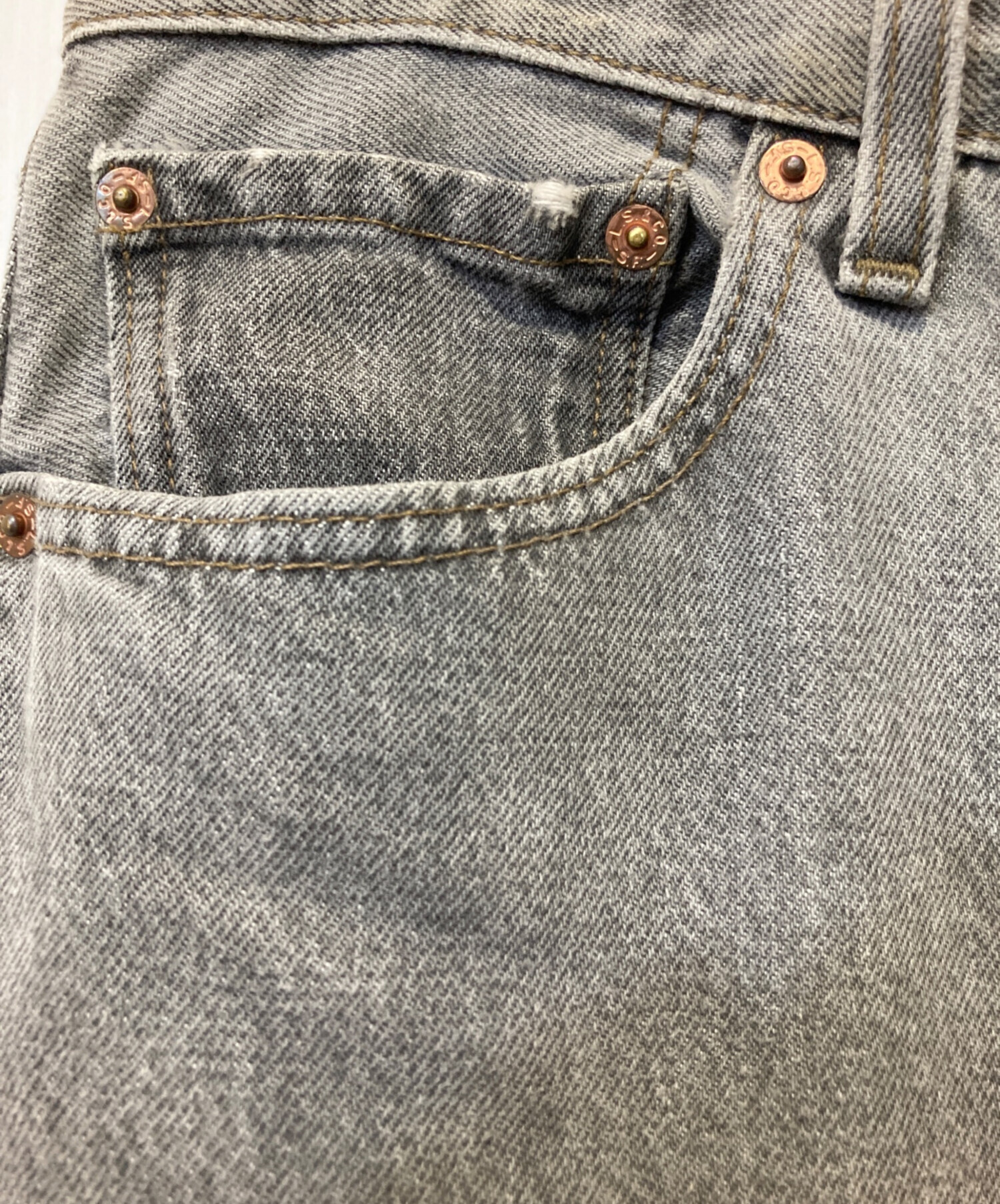中古・古着通販】LEVI'S (リーバイス) 501先染めブラックデニムパンツ