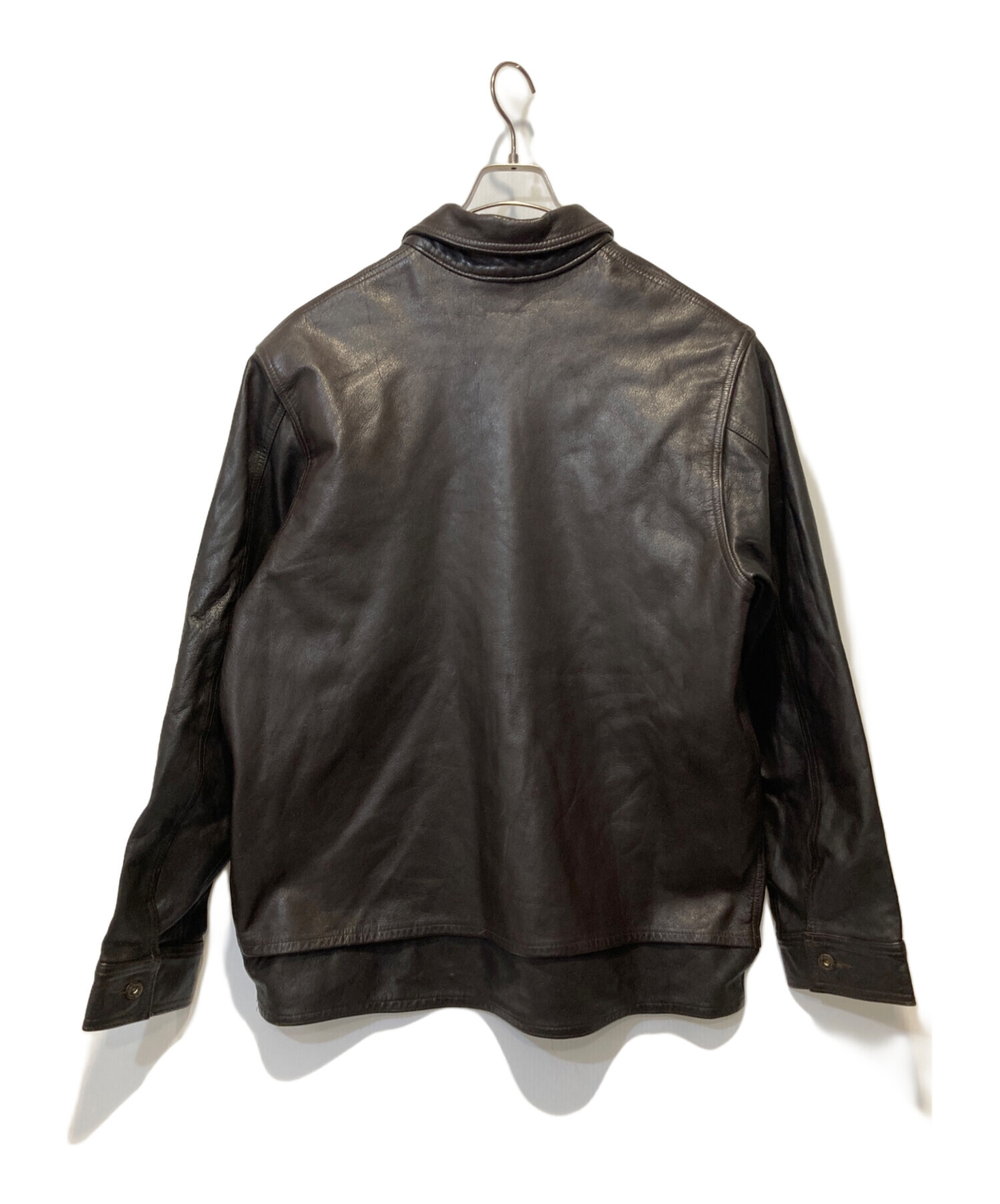 ポストオーバーオールズ　　黒 レザージャケット サイズS みち ポストオーバーオールズ 黒 レザージャケット サイズS みち
