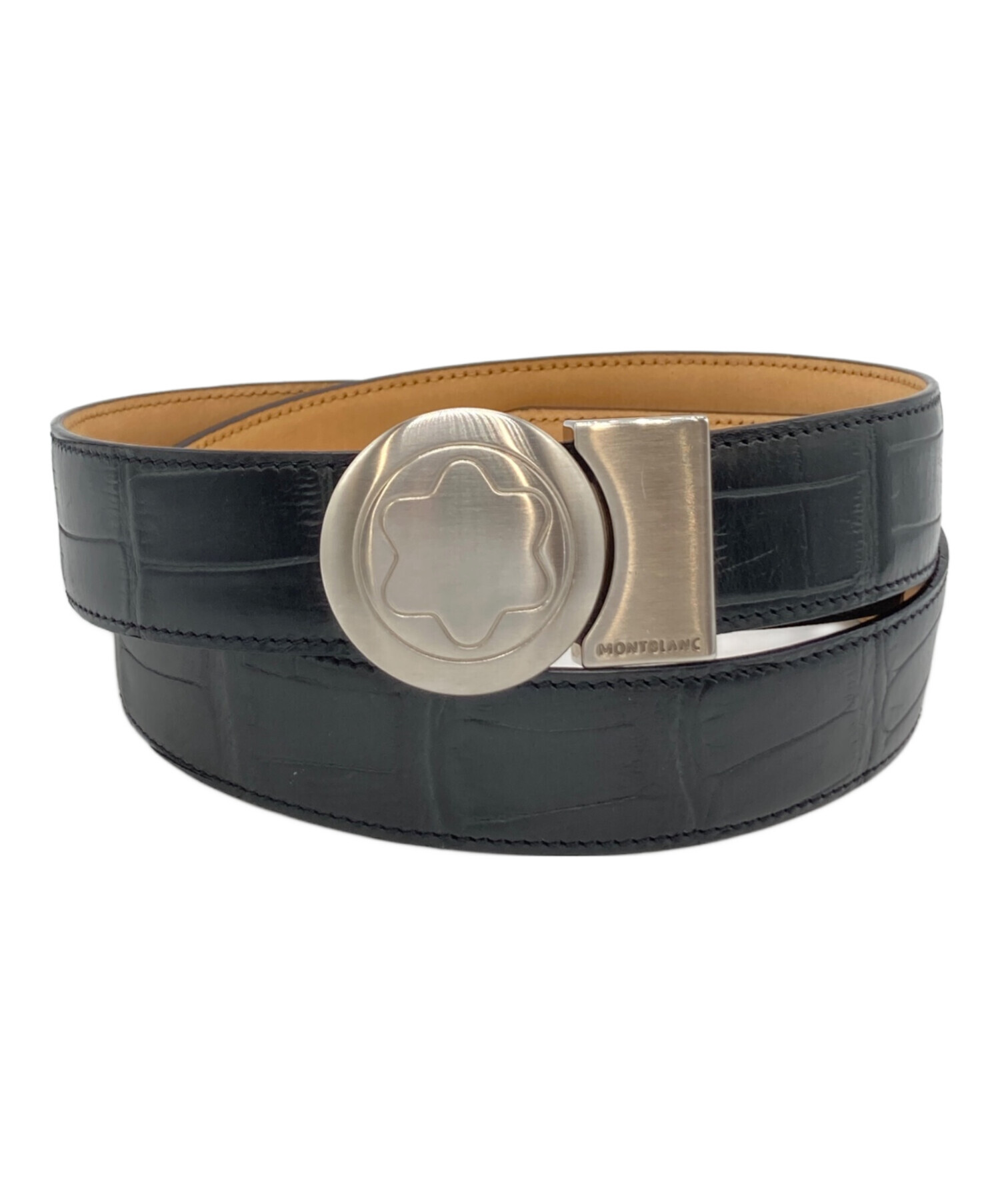 【美品】モンブラン MONT BLANC 紳士ベルト 紳士用】ベルト MB114412 ブラウン 【正規品】 モンブラン｜MONTBLANC