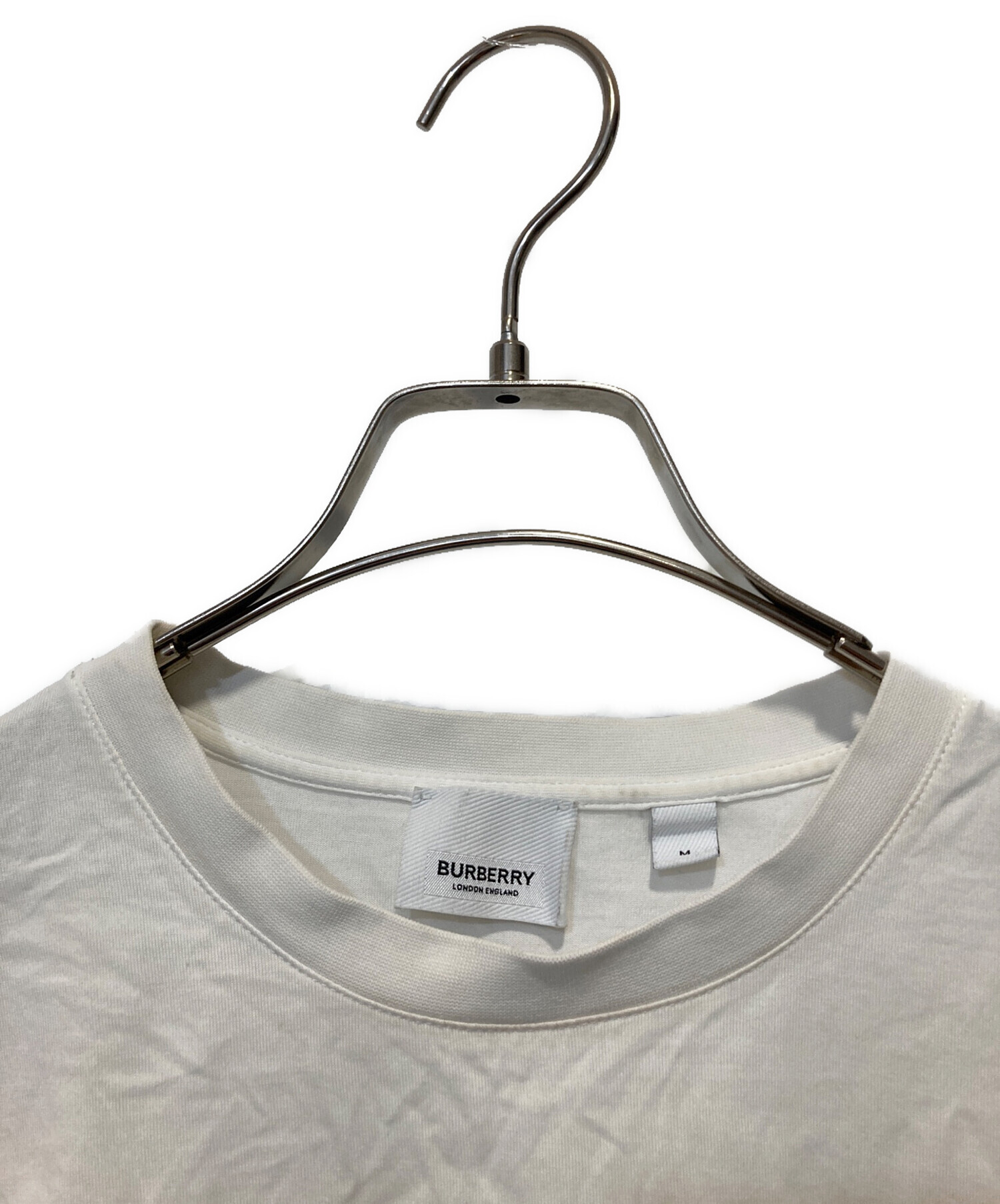 中古・古着通販】BURBERRY (バーバリー) ロゴプリントTシャツ ホワイト 