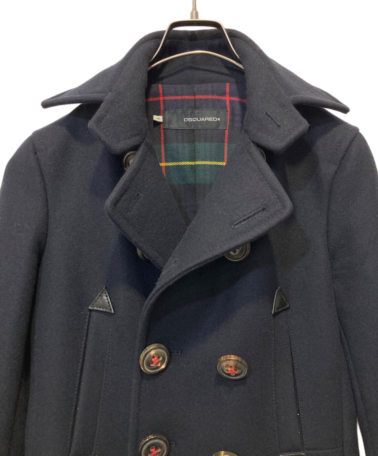 【美品】DSQUARED2 Pコート ウール ダークネイビー 46 Mサイズ 美品】DSQUARED2 Pコート ウール ダークネイビー 46 Mサイズ