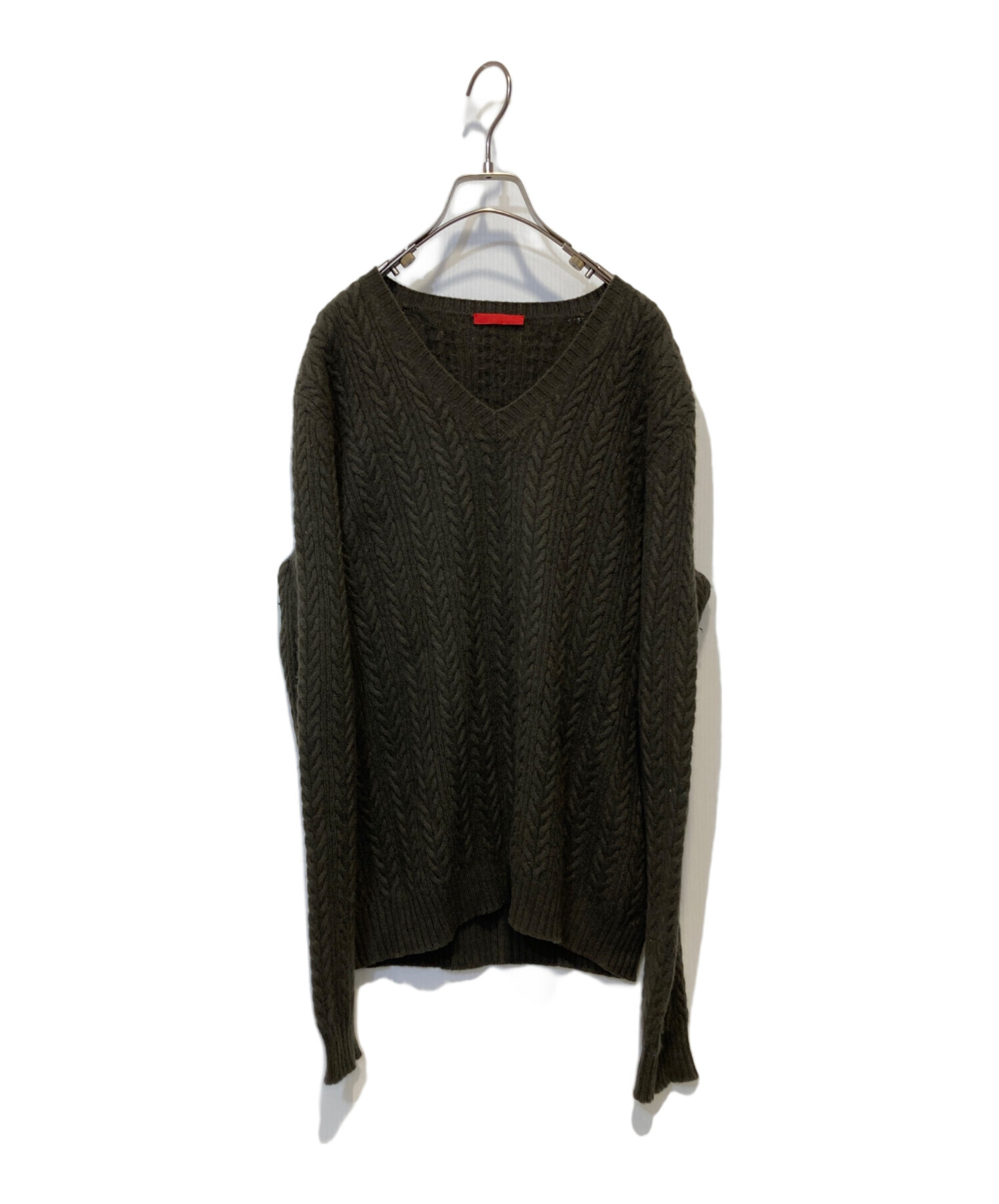 中古・古着通販】PRADA (プラダ) カシミヤ100vネックニット グリーン