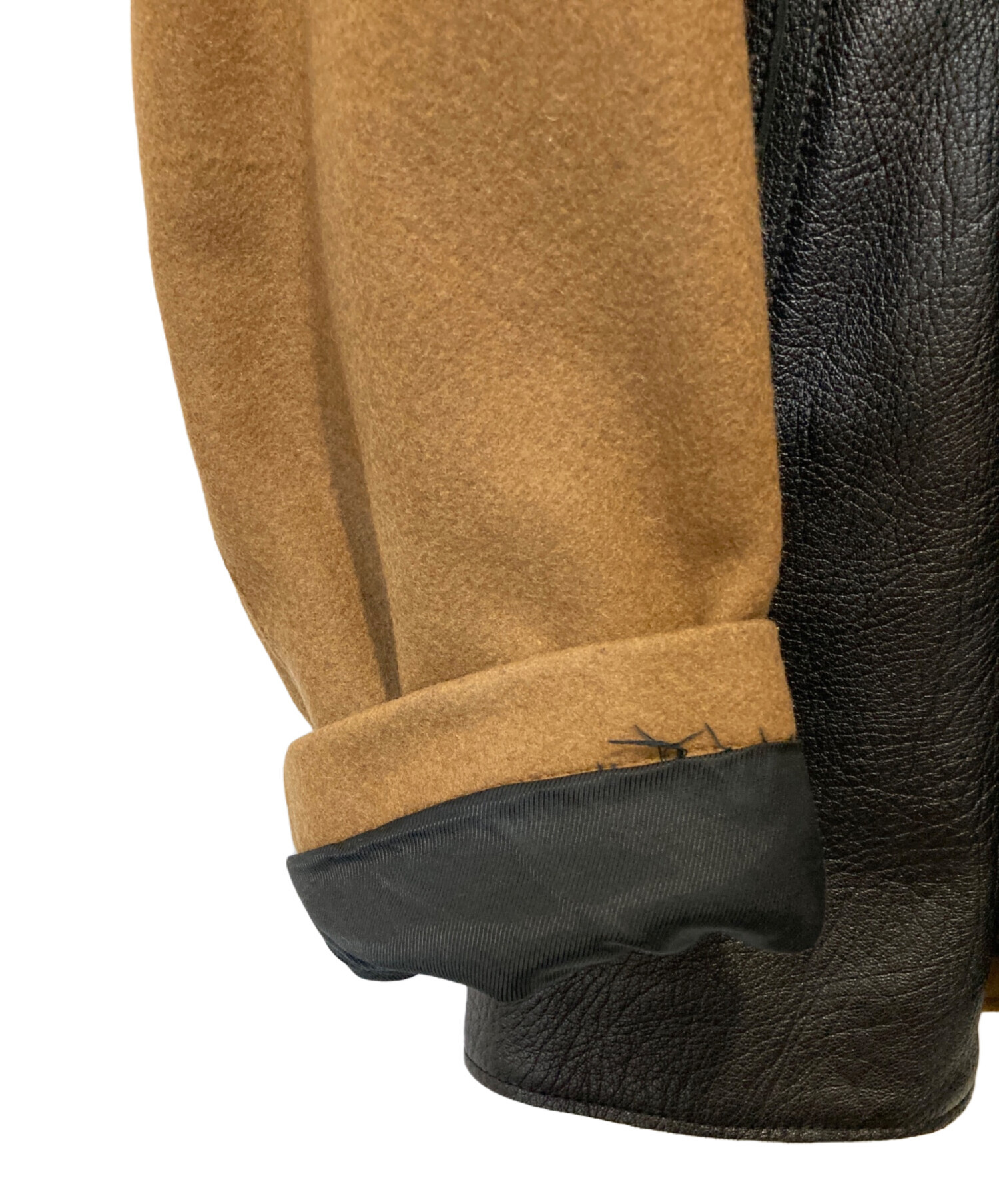 中古・古着通販】MARNI (マルニ) レザー切替ダッフルコート ブラウン