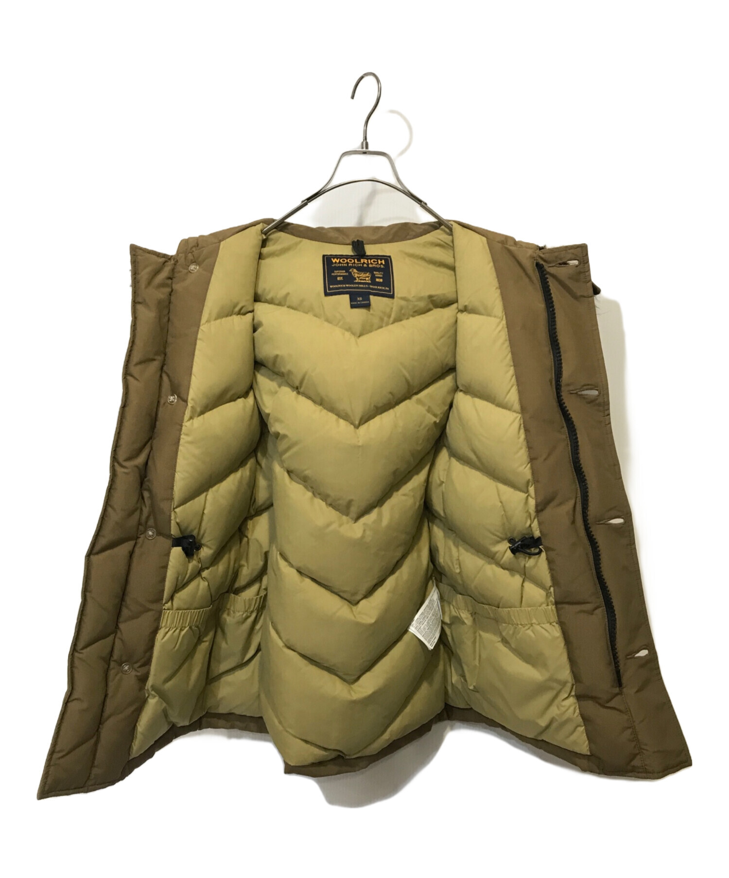 【美品】ウールリッチ ベージュ　XSサイズ WOOLRICHウールリッチ ダウンジャケット ファー付き XS ベージュ