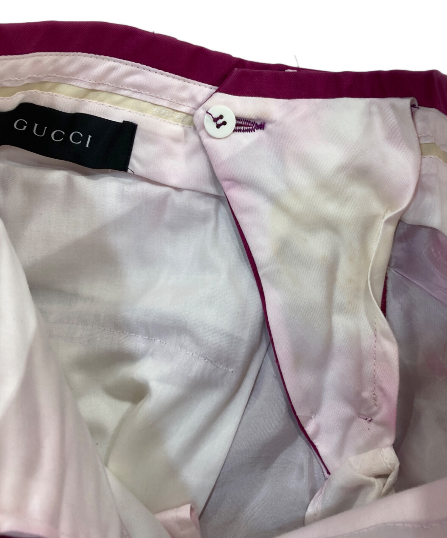 中古・古着通販】GUCCI (グッチ) スラックス ピンク サイズ:46R