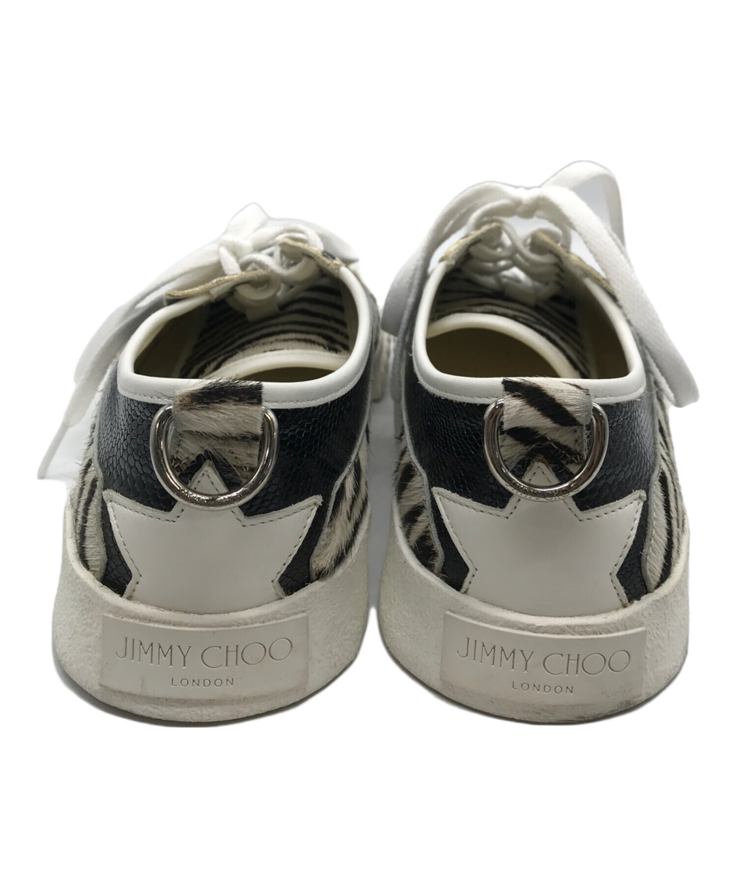 ジミーチュウ jimmy choo スニーカー アニマル クリスタル ダット 良品 
