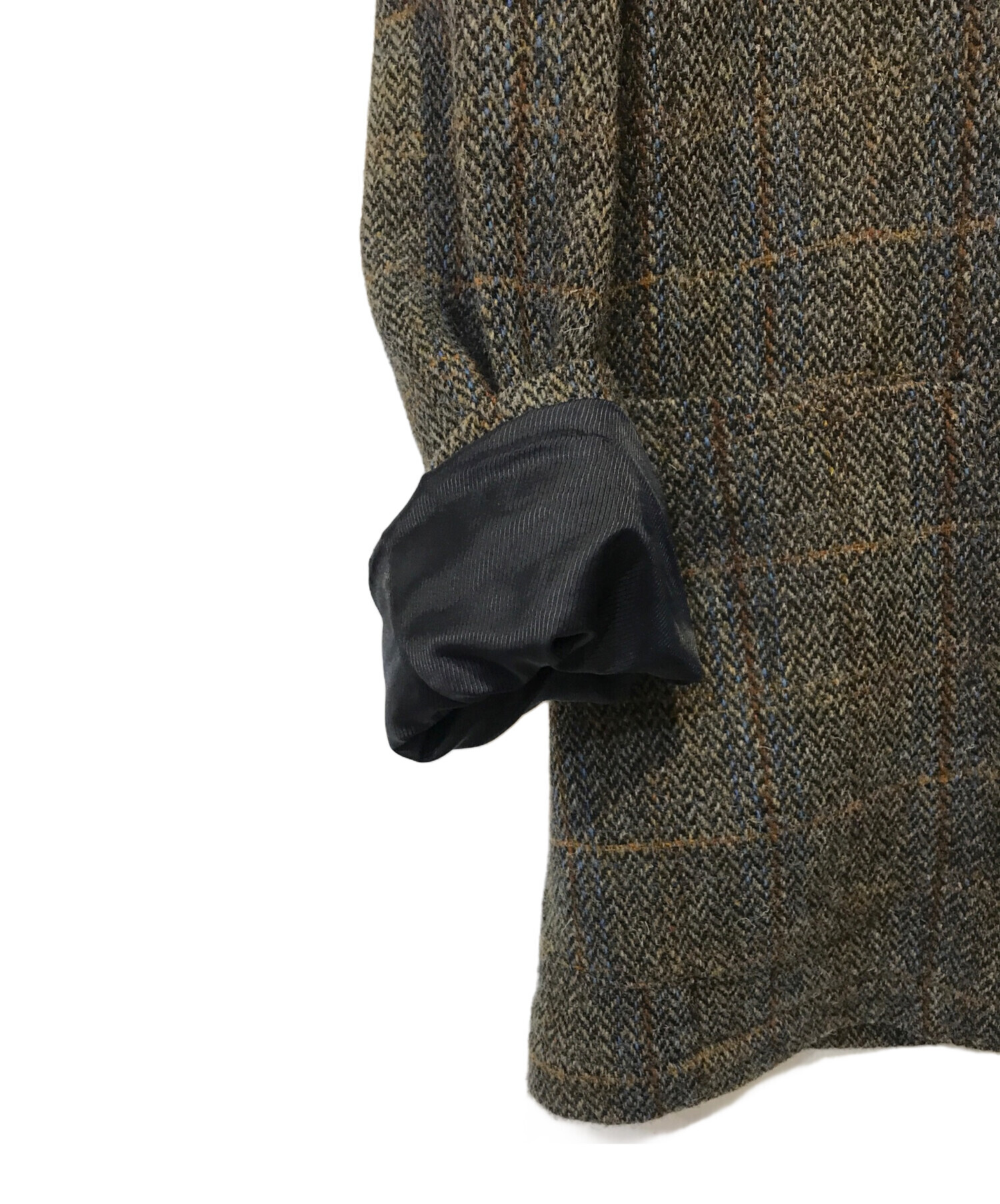 新品 ジーステージ ハリスツイード チェック ジャケット 50(XL) 紺 灰 