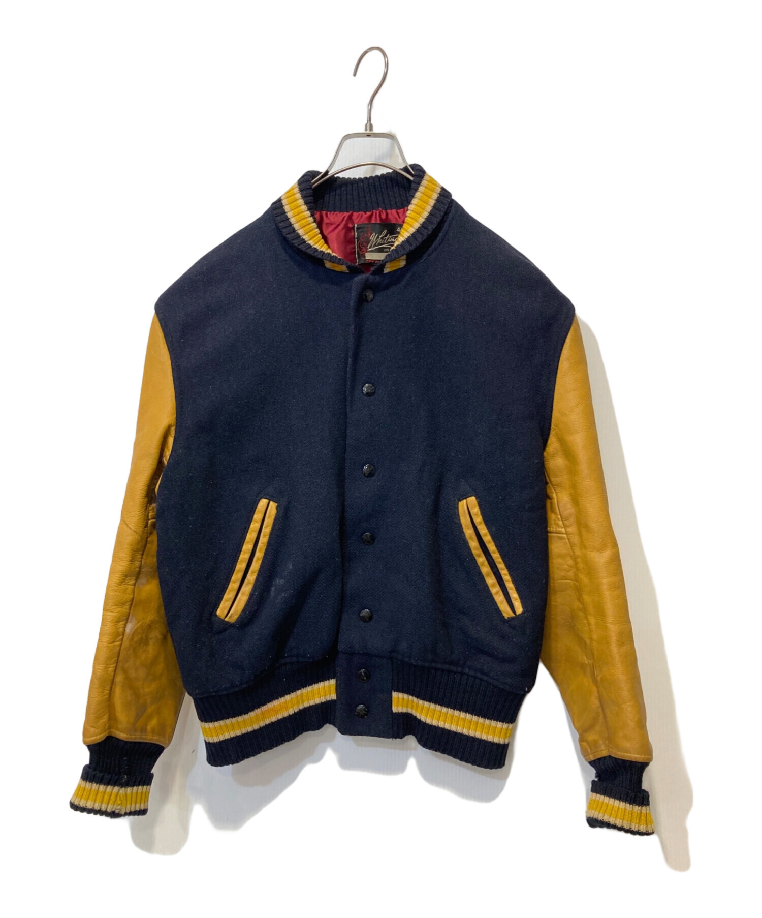中古・古着通販】Whiting (ホワイティング) レザーコンビスタジャン 