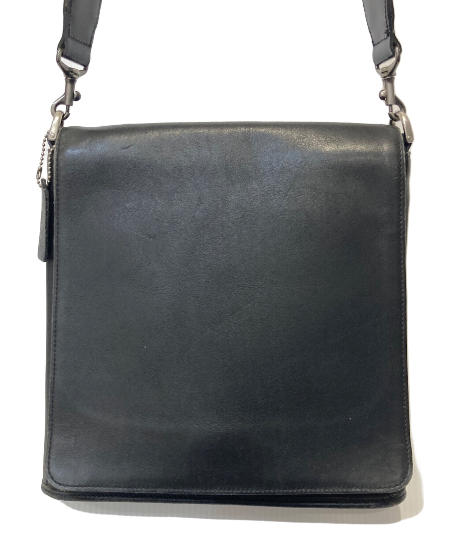 中古・古着通販】COACH (コーチ) レザーショルダーバッグ ブラック  