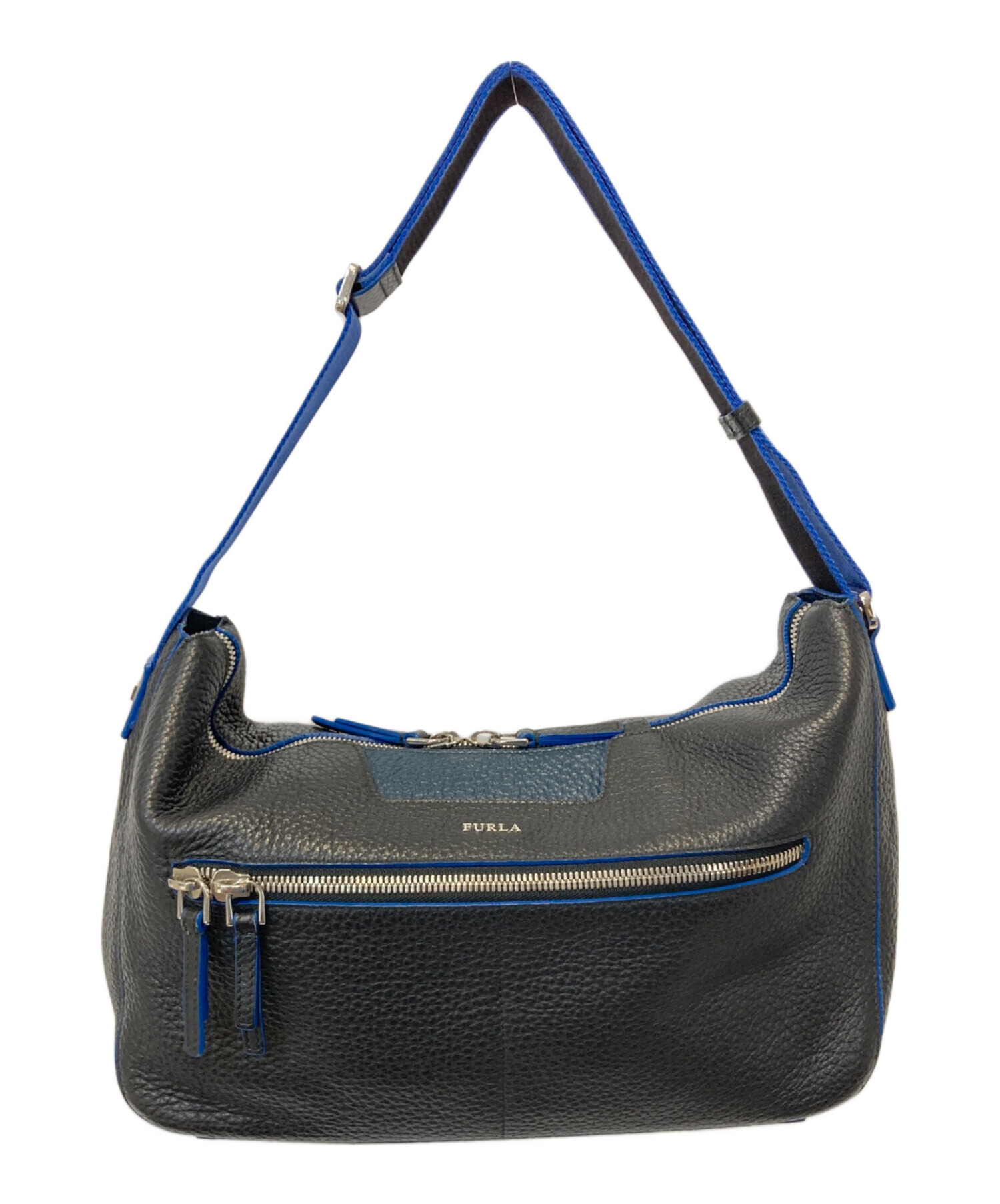 中古・古着通販】FURLA (フルラ) レザーショルダーバッグ ネイビー 