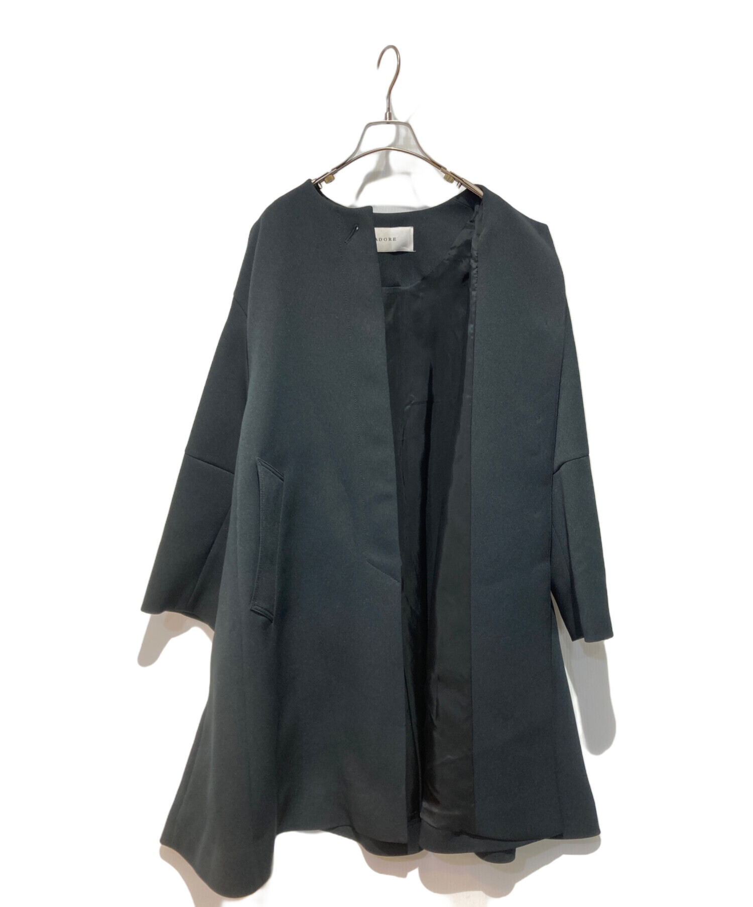 中古・古着通販】ADORE (アドーア) トリプルツイルコート ブラック