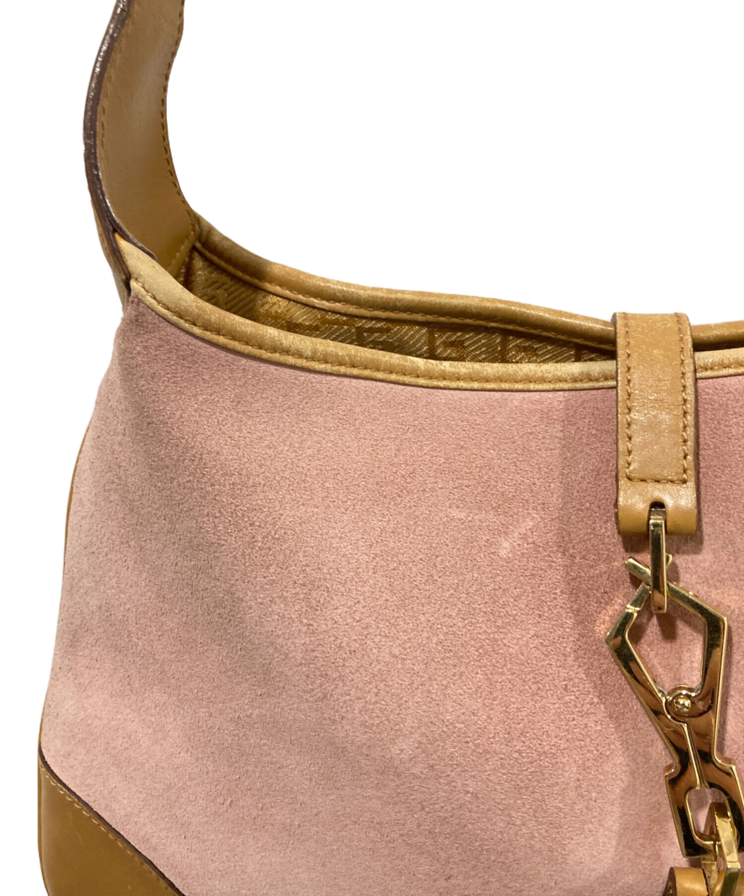 中古・古着通販】GUCCI (グッチ) スウェードバンブーハンドバッグ 