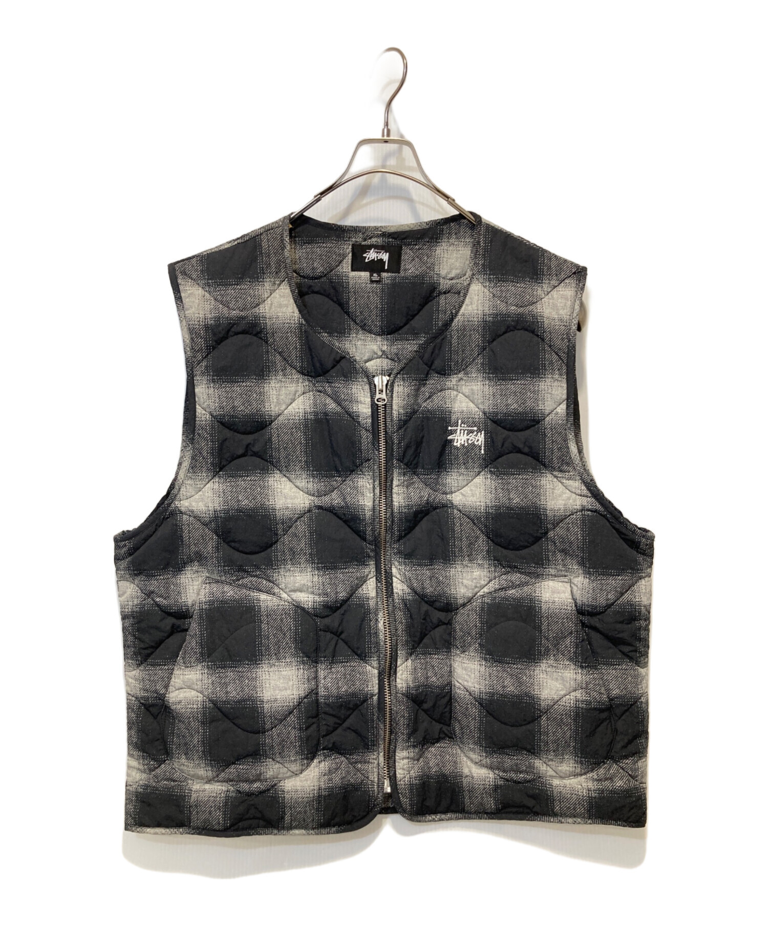 中古・古着通販】stussy (ステューシー) PLAID NYLON LINER VEST