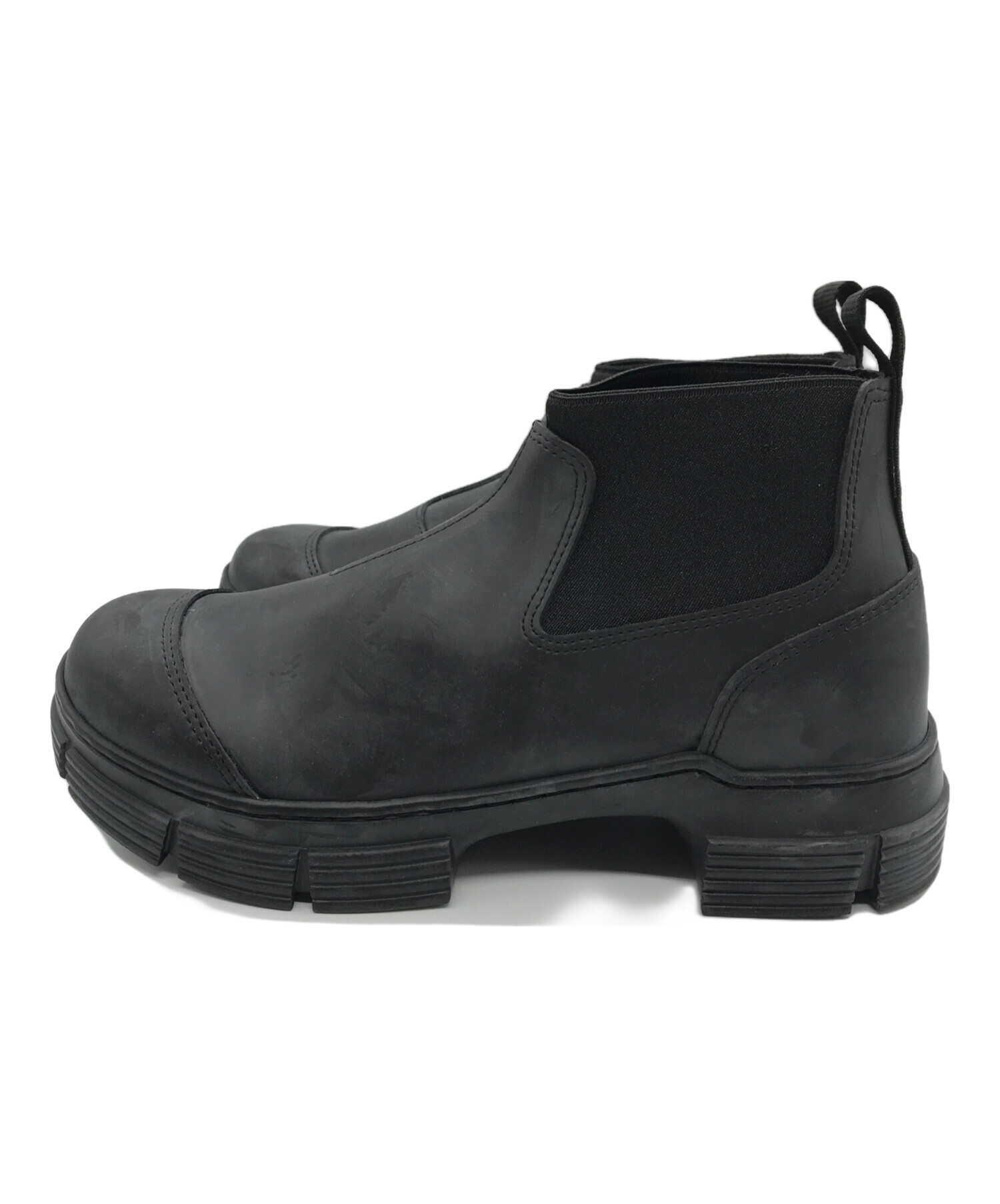 GANNI ラバーサンダル ブラック 36 Ganni】 スモック サンダル 36