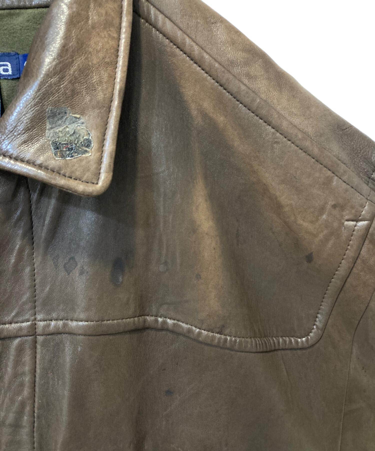 中古・古着通販】NAUTICA (ノーティカ) レザーカーコート ブラウン