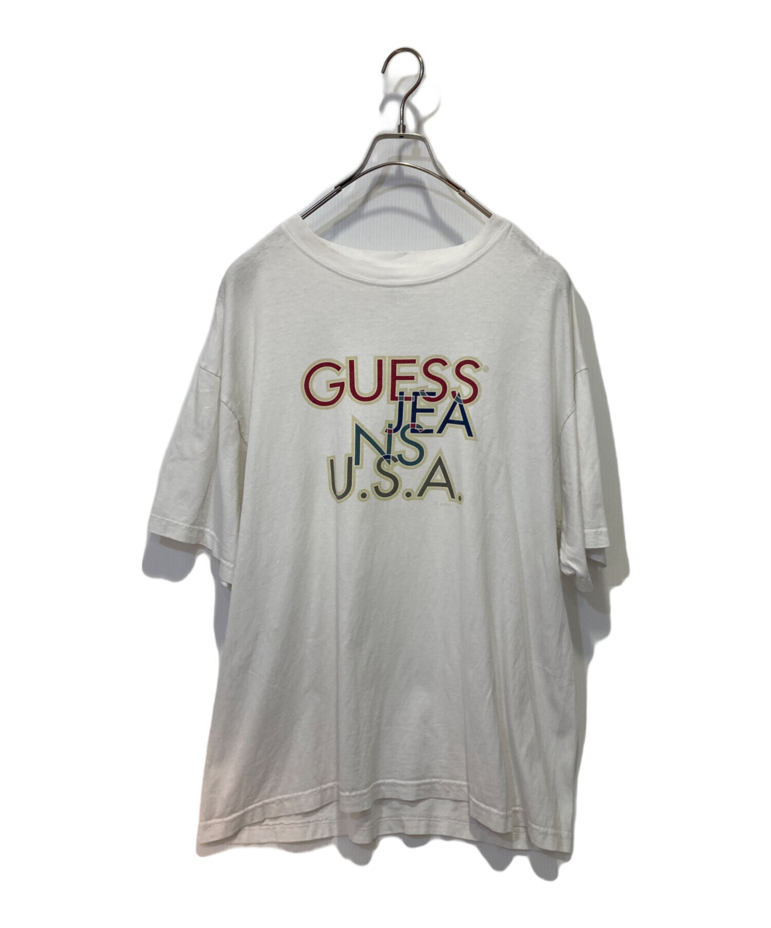 中古・古着通販】GUESS (ゲス) プリントTシャツ ホワイト サイズ:L 