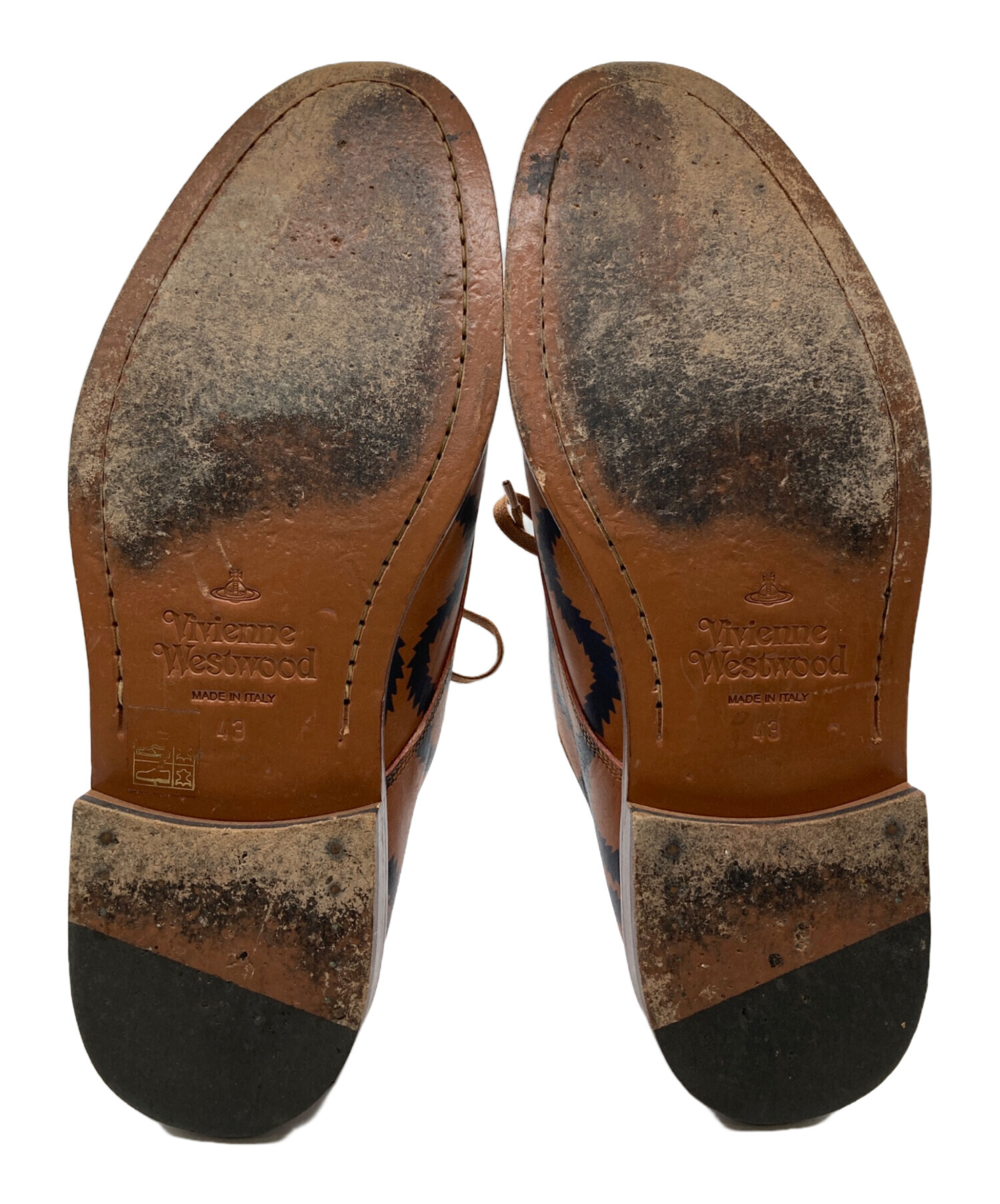 未使用【Vivienne Westwood】本革ブラウンブーツ 中古・古着通販】Vivienne Westwood (ヴィヴィアンウエストウッド