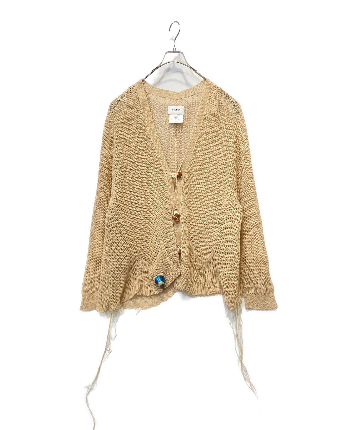 doublet WOOD YARN CARDIGAN Mサイズ ベージュ 中古・古着通販】doublet (ダブレット) Wood Yarn Cardigan ベージュ