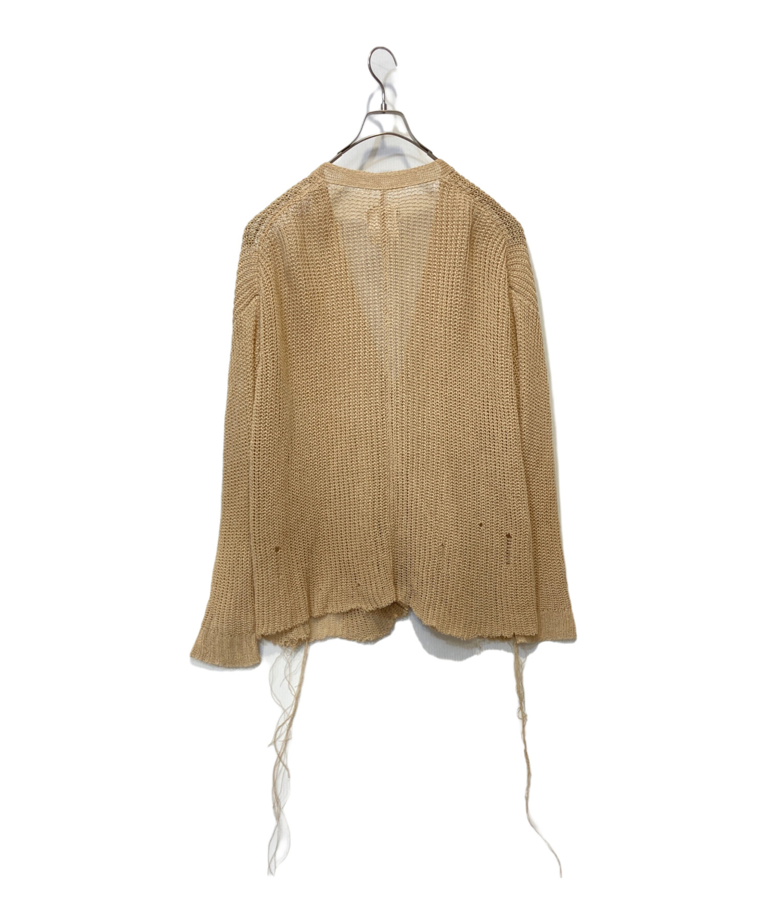 中古・古着通販】doublet (ダブレット) Wood Yarn Cardigan ベージュ