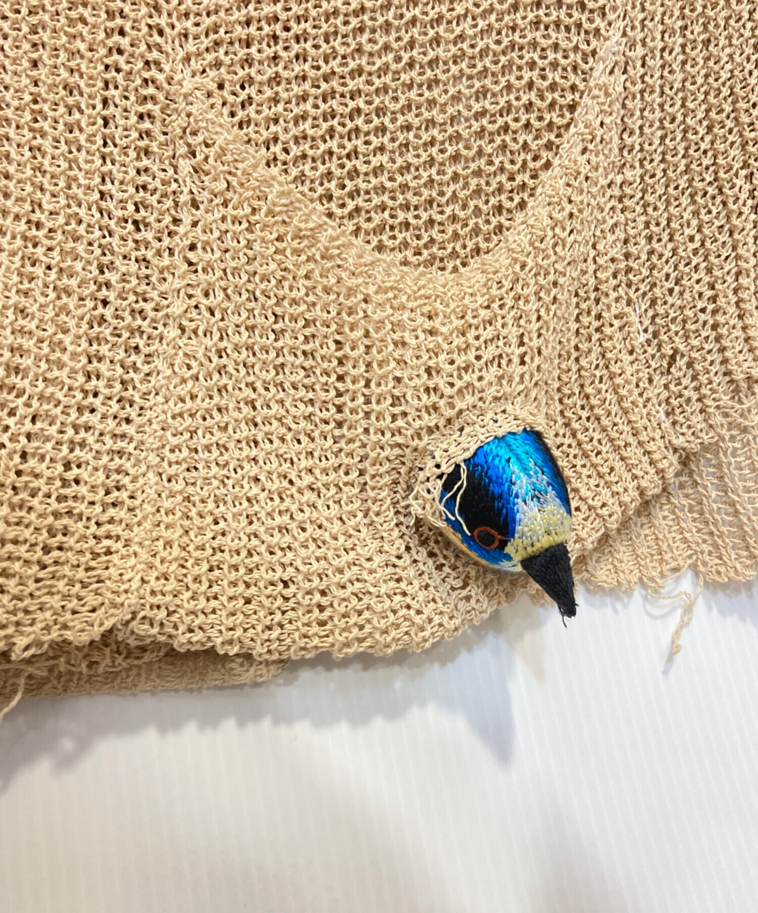 中古・古着通販】doublet (ダブレット) Wood Yarn Cardigan ベージュ