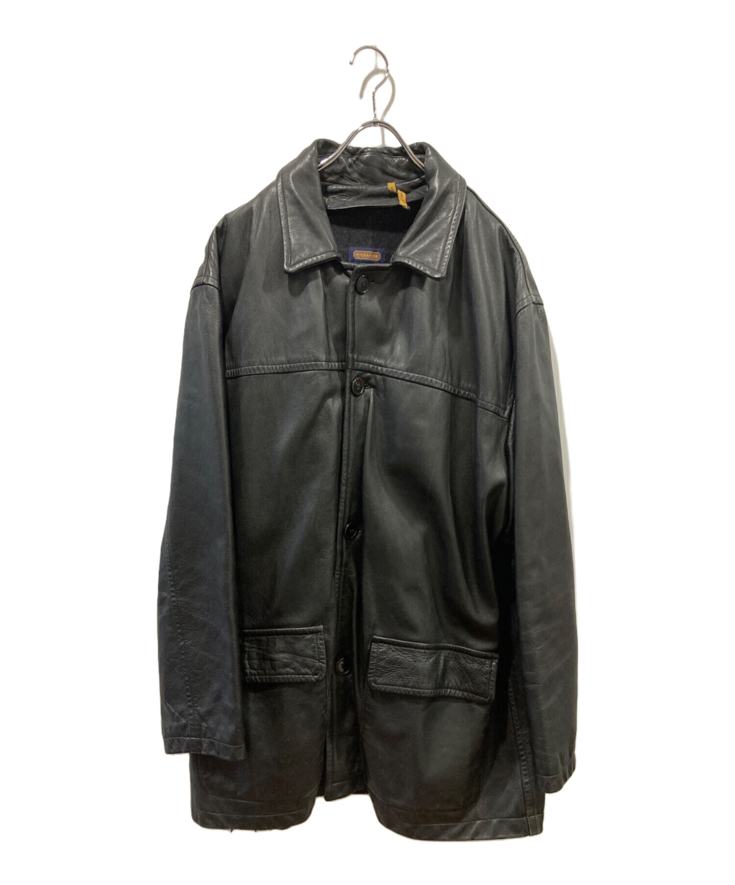中古・古着通販】COACH (コーチ) ライナー付レザーカーコート ブラック