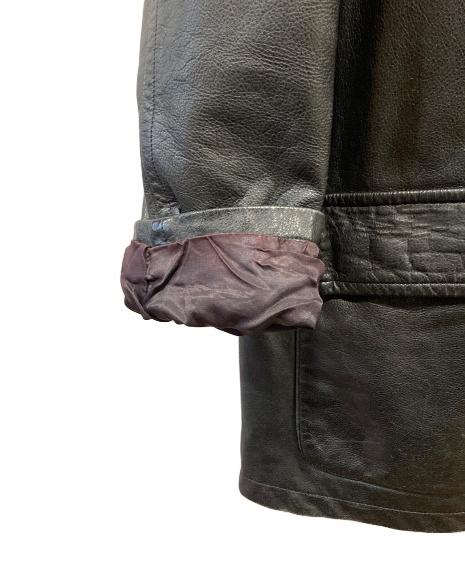 中古・古着通販】COACH (コーチ) ライナー付レザーカーコート ブラック