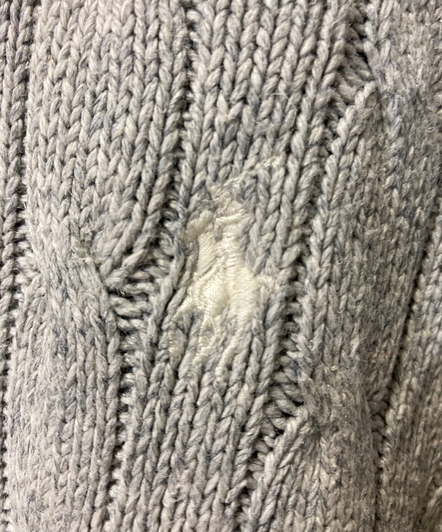【新品未使用品】ポロラルフローレン ケーブルニット ハーフジップ グレー L 中古・古着通販】POLO RALPH LAUREN (ポロ・ラルフローレン
