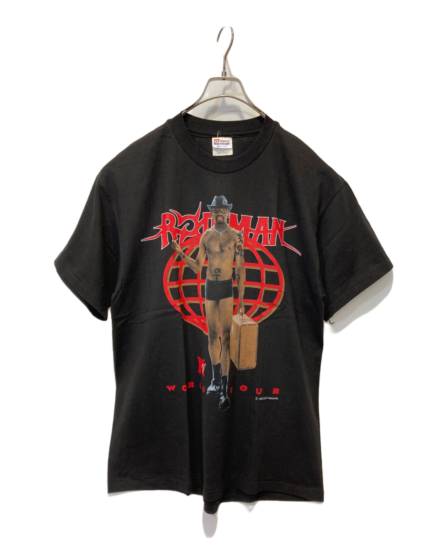 中古・古着通販】Hanes (ヘインズ) プリントTシャツ ブラック サイズ 