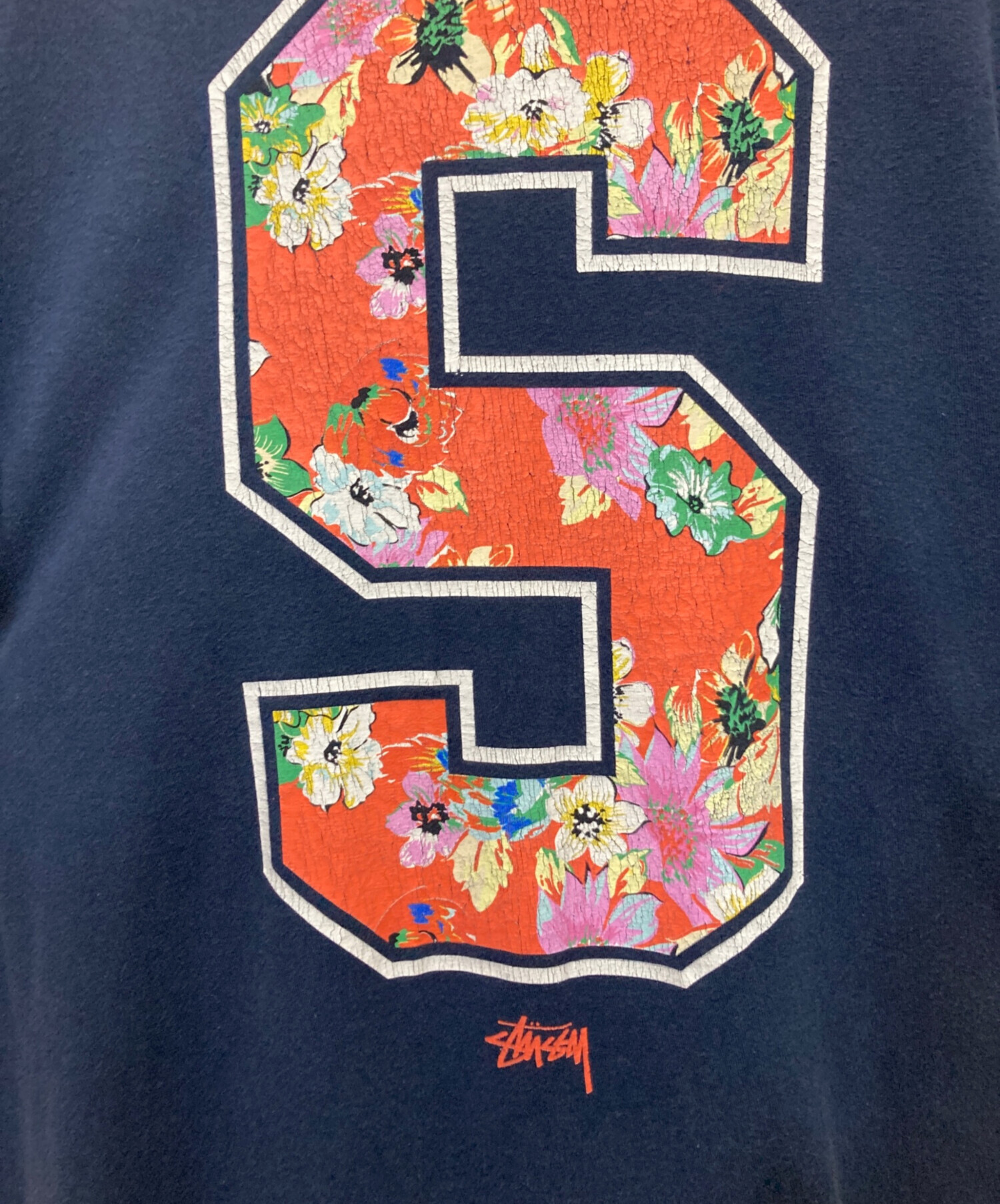 Stussy Tシャツ Mサイズ 希少デザイン 中古・古着通販】stussy (ステューシー) プリントTシャツ ネイビー