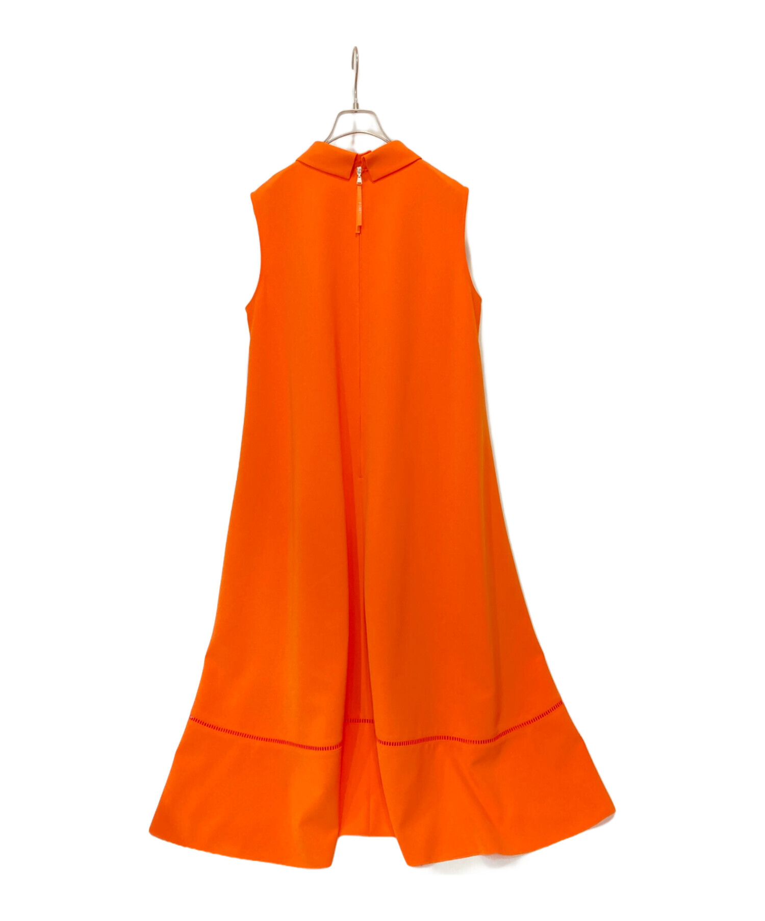 FOXEY NEW YORK オレンジ フレアワンピース 40 中古・古着通販】FOXEY NEWYORK (フォクシーニューヨーク) ドレス