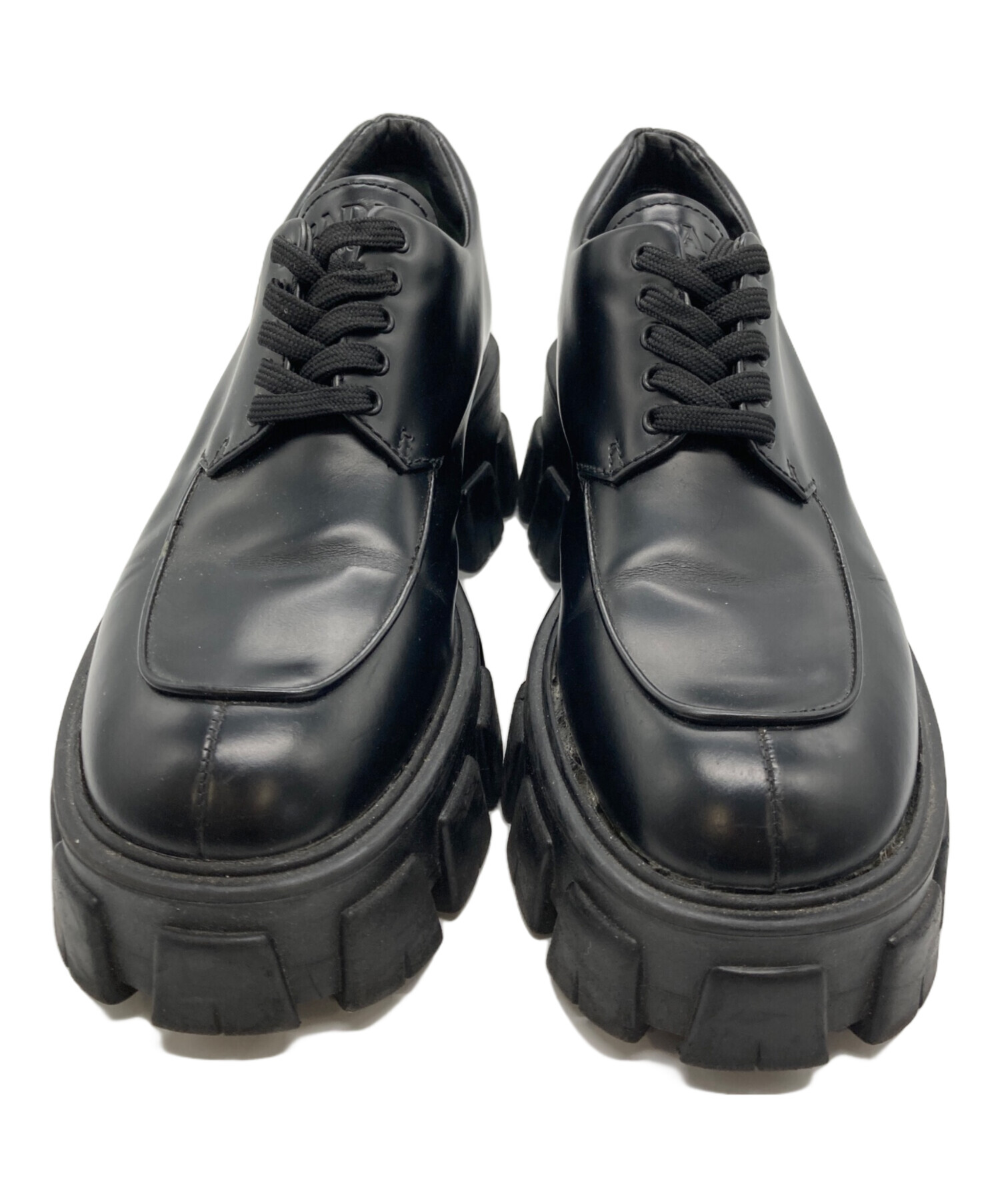 中古・古着通販】PRADA (プラダ) モノリスレースアップブーツ ブラック