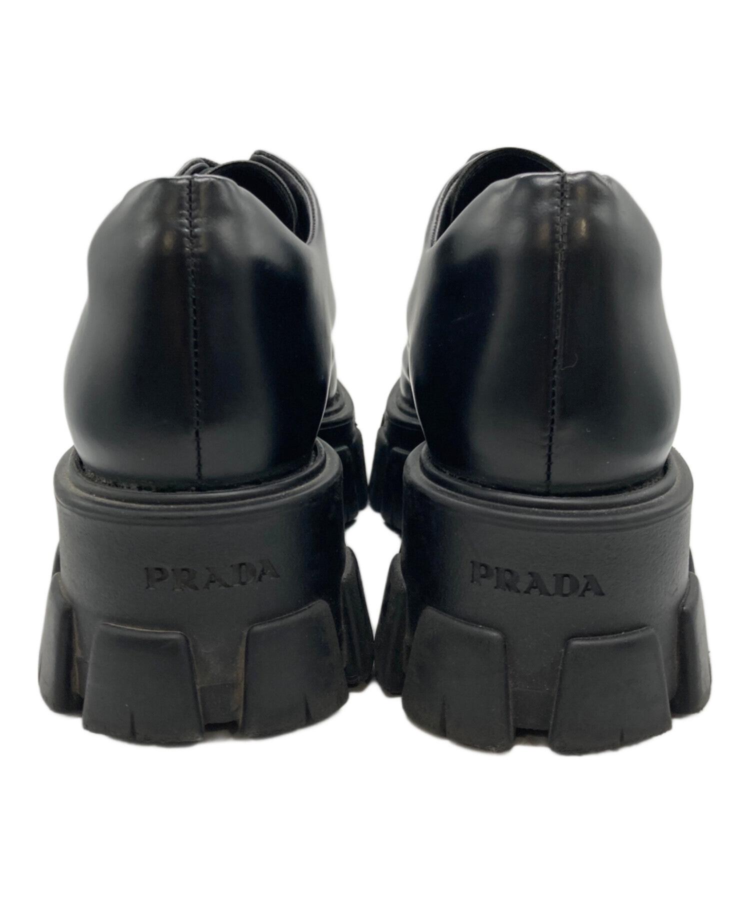 中古・古着通販】PRADA (プラダ) モノリスレースアップブーツ ブラック