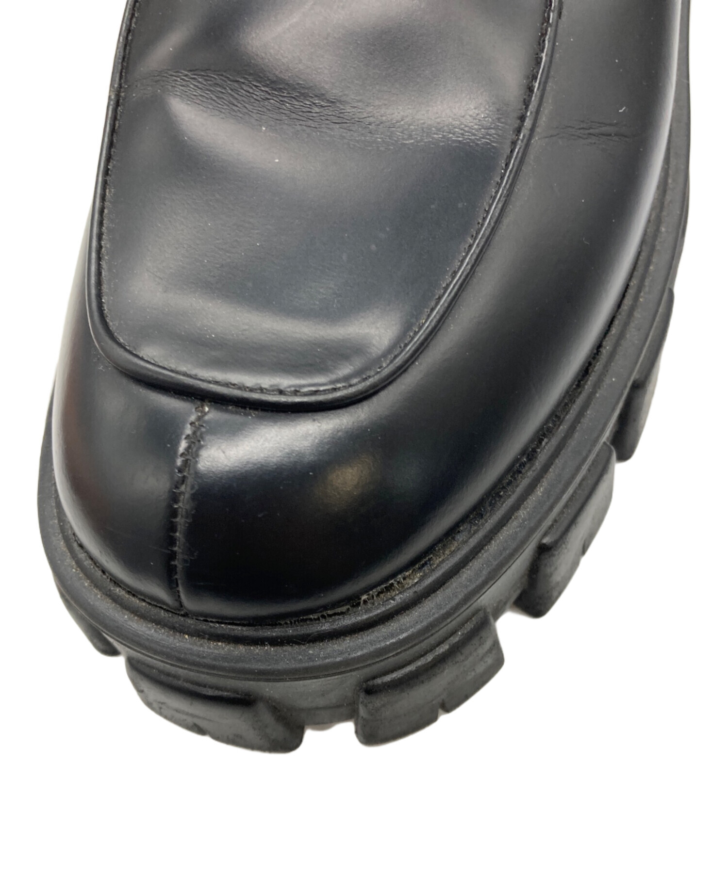 中古・古着通販】PRADA (プラダ) モノリスレースアップブーツ ブラック