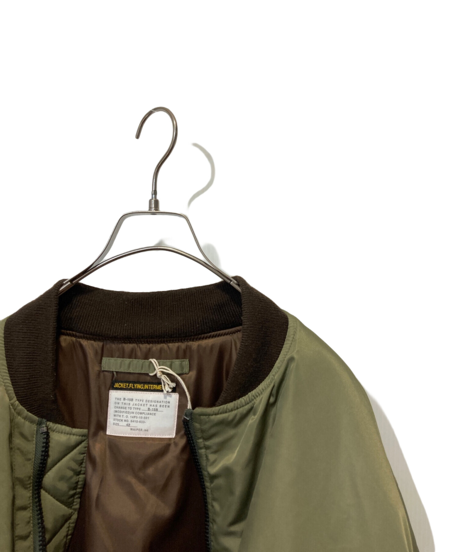 WAIPERワイパーB-15Bフライトジャケットオリーブ36　MA-1 WAIPERワイパーB-15Bフライトジャケットオリーブ36 MA-1